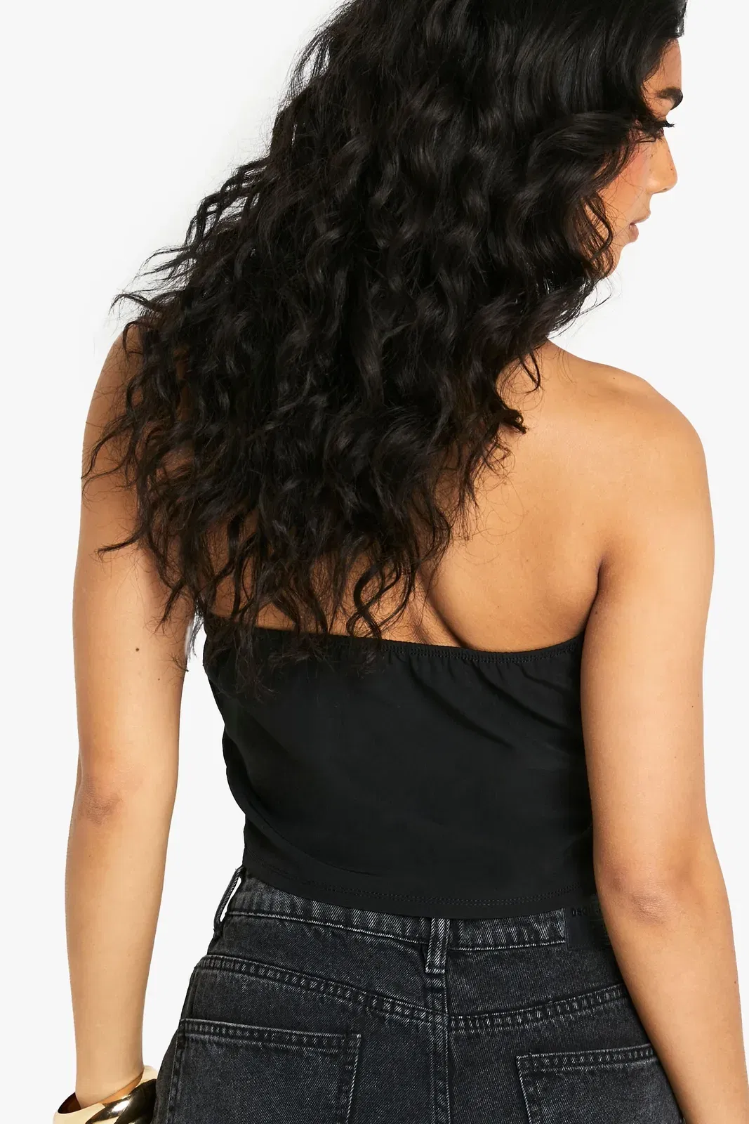 Crepe Halterneck Button Detail Waistcoat