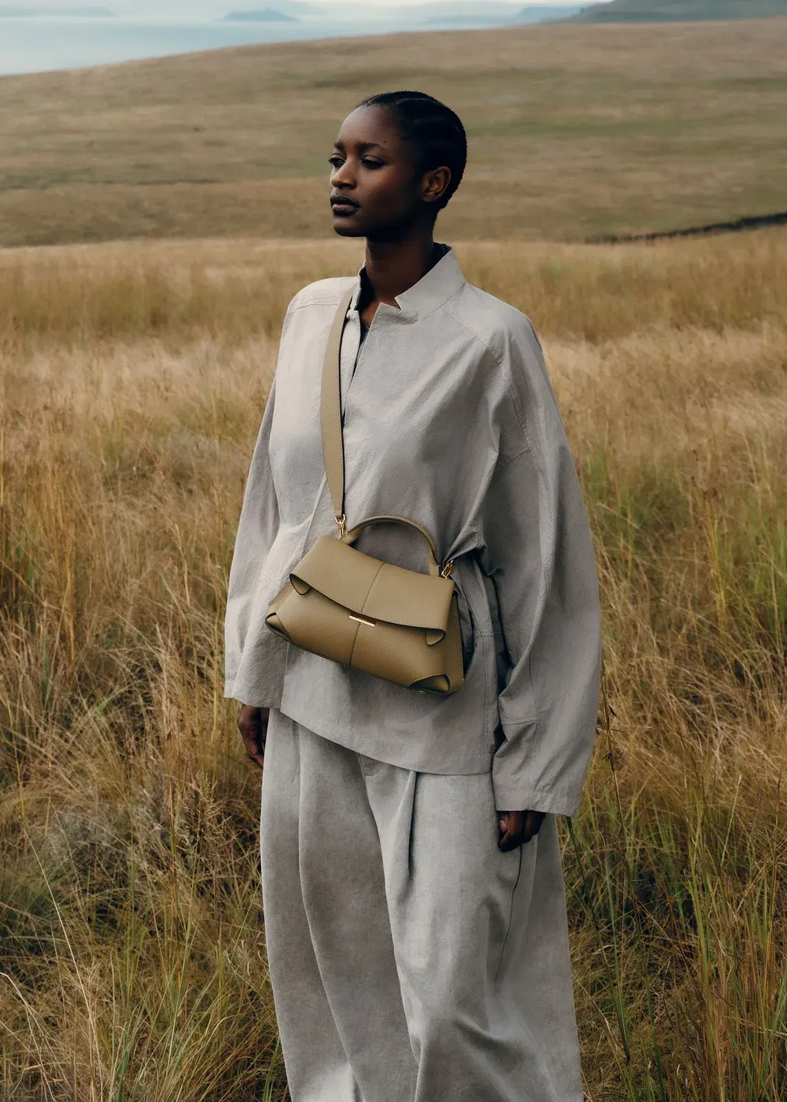Polene Mokki Mini Textured Smoky Olive