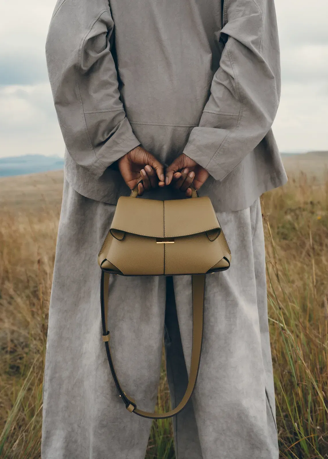Polene Mokki Mini Textured Smoky Olive