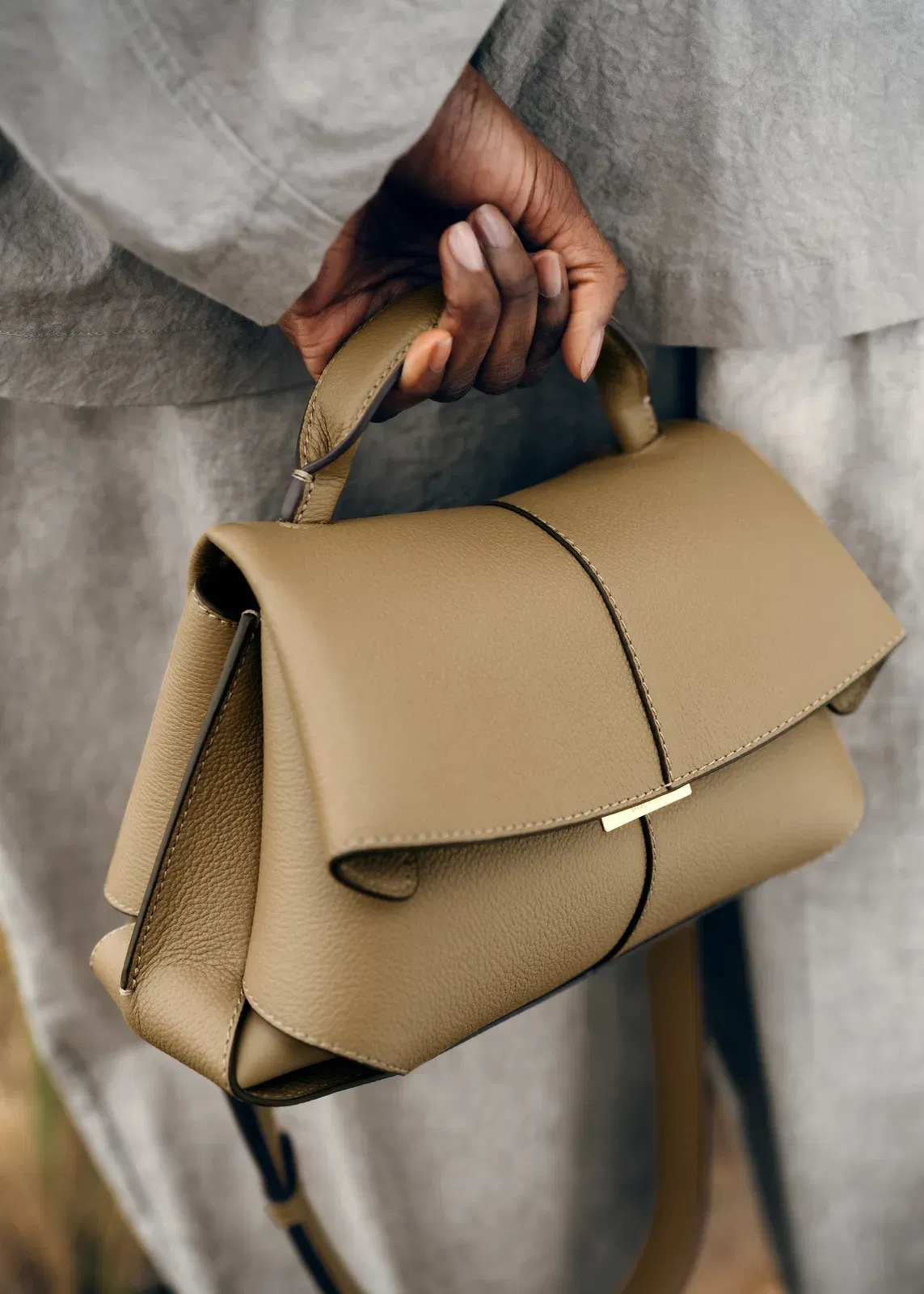 Polene Mokki Mini Textured Smoky Olive