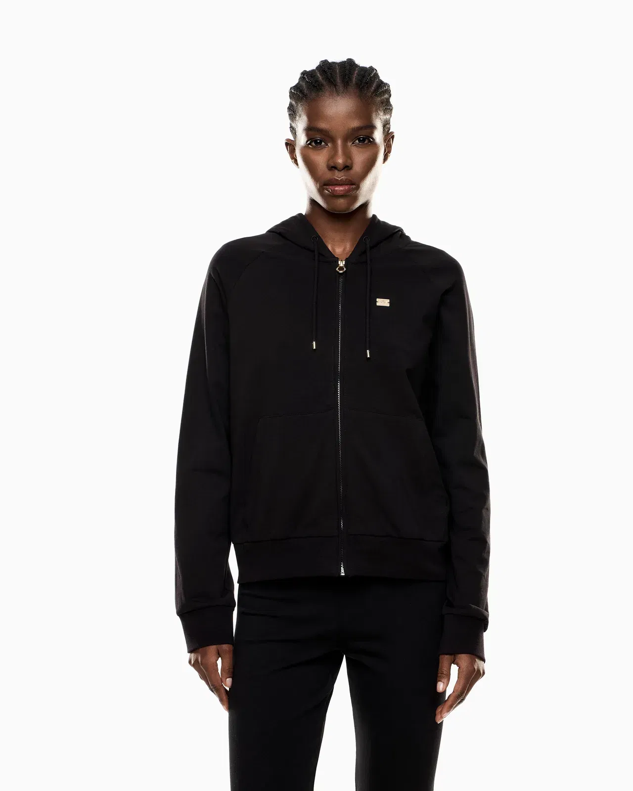 EA7 Logo sweatshirt with zip and drawstring hood Core Lady