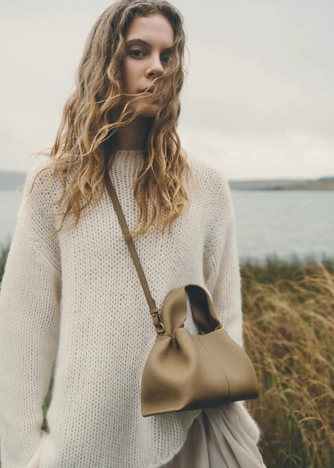 Polene Numero Neuf Mini Textured Smoky Olive