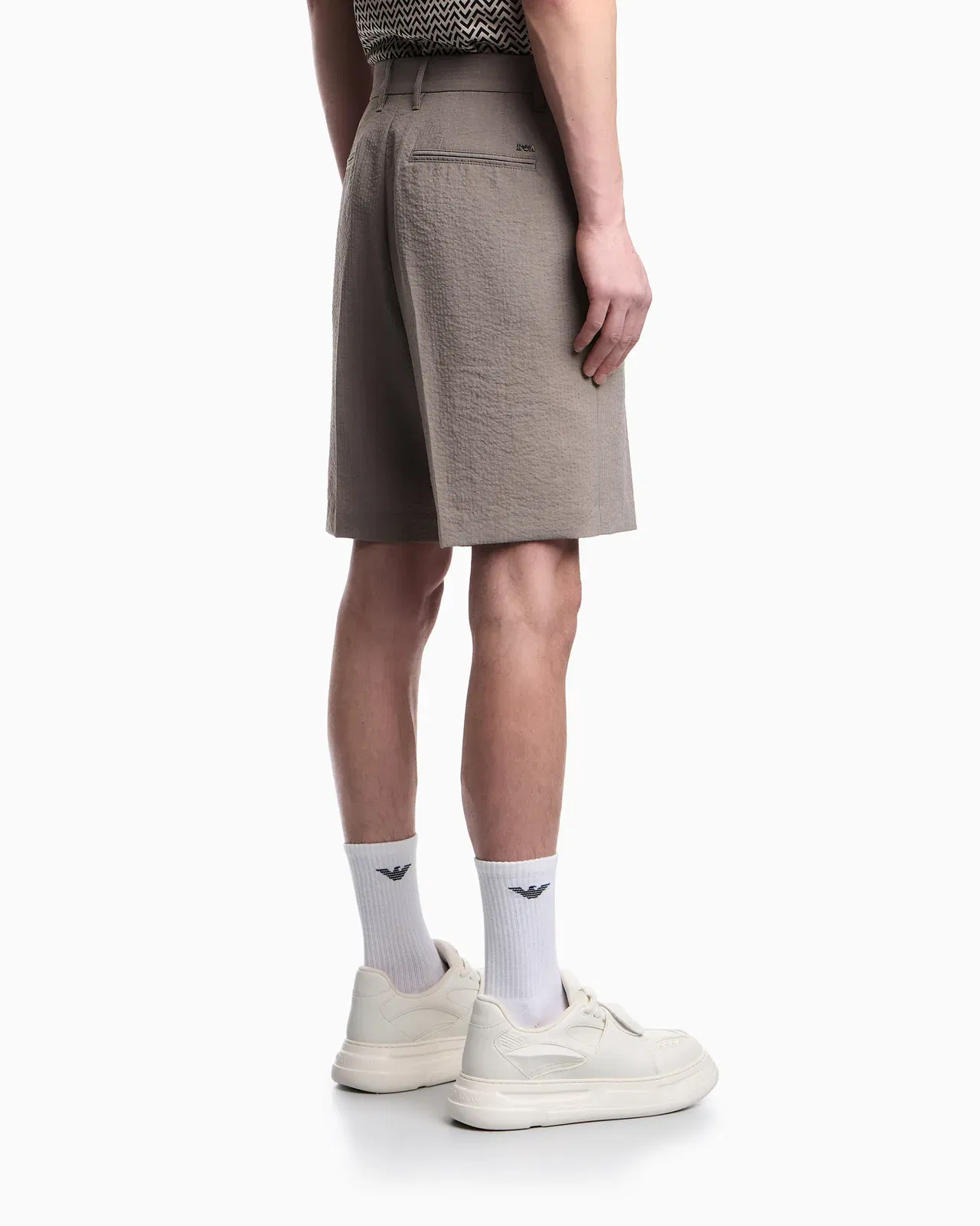 Emporio Armani Shorts in technical seersucker fabric