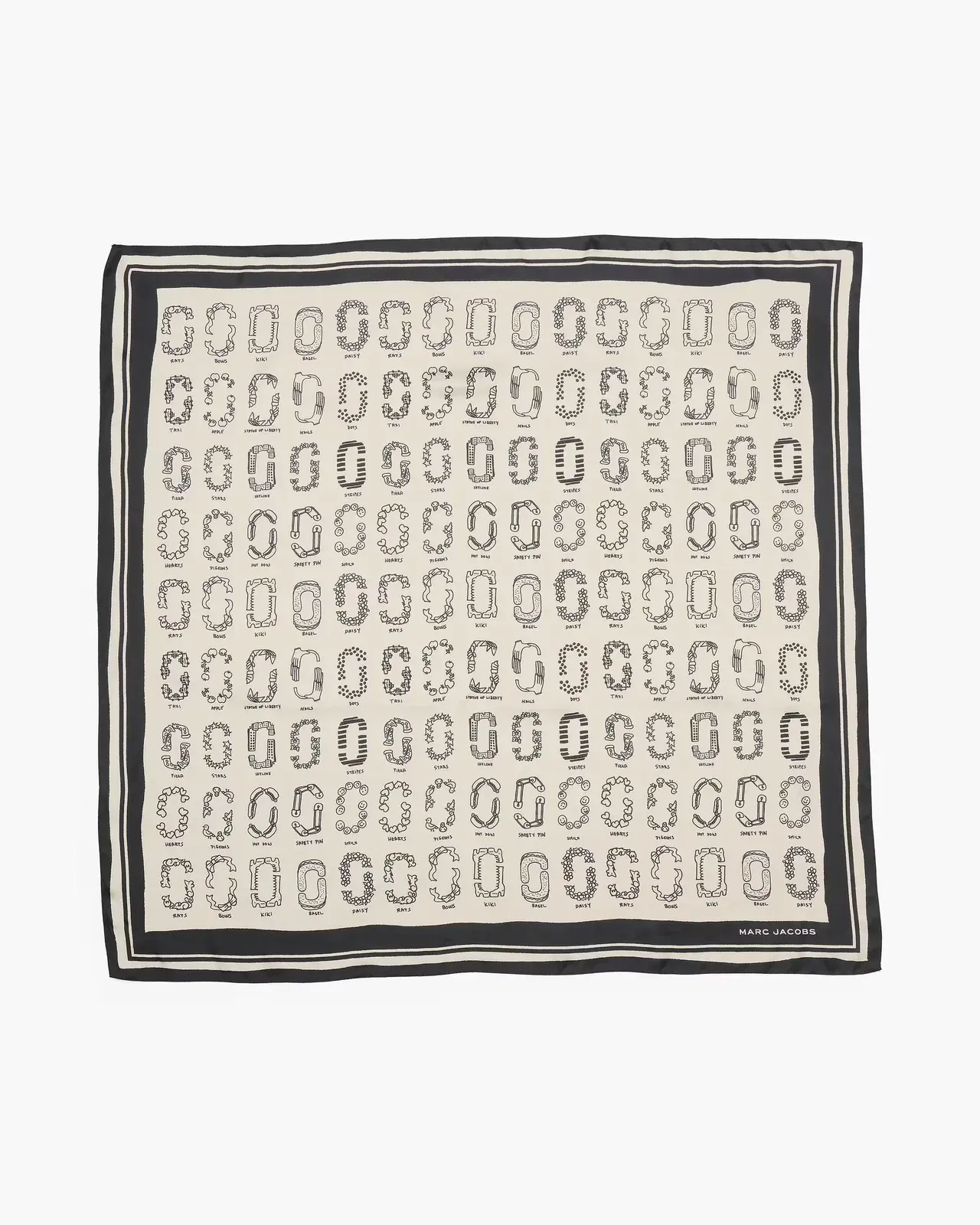 Marc Jacobs J Marc Square Scarf Ivory Multi