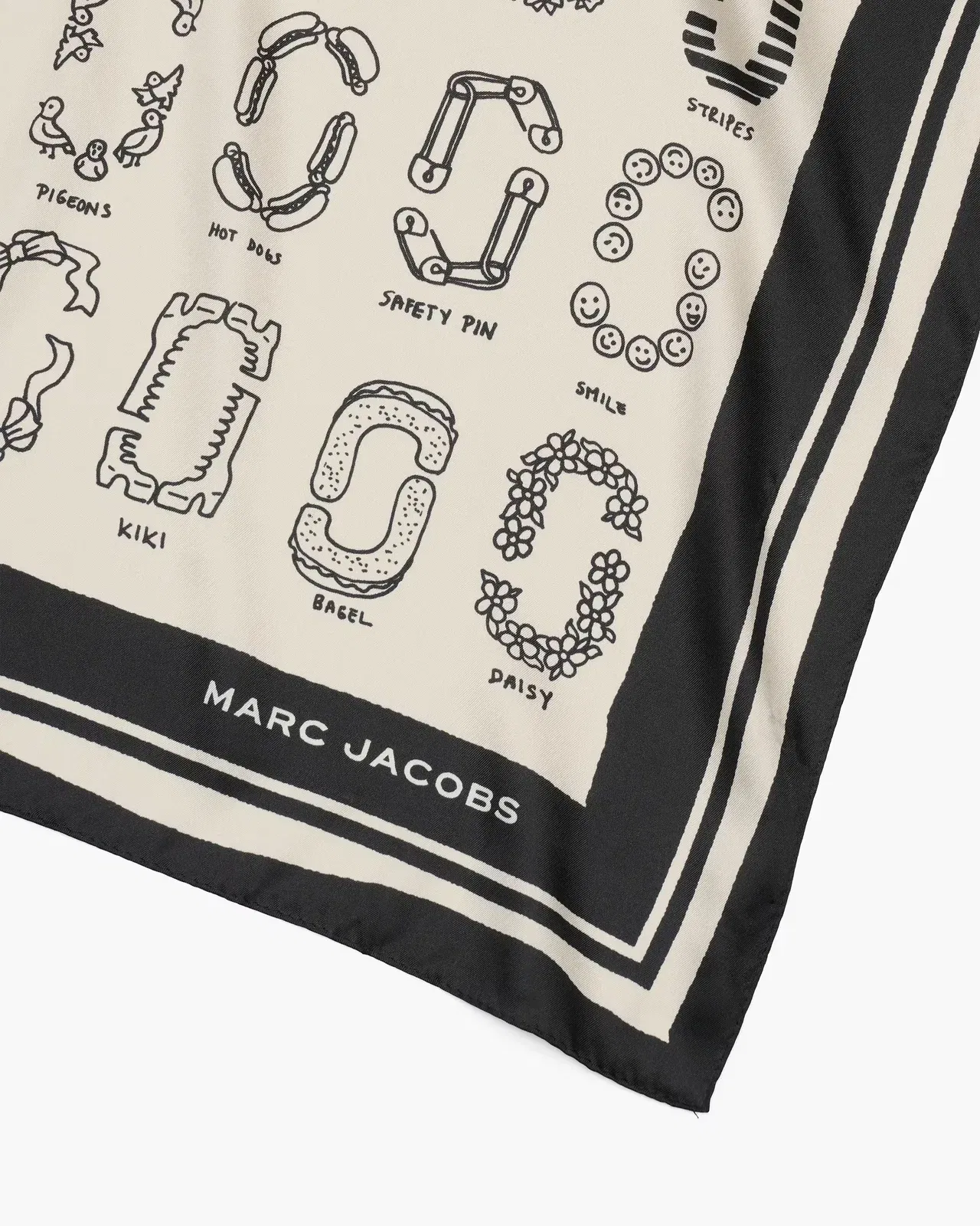 Marc Jacobs J Marc Square Scarf Ivory Multi