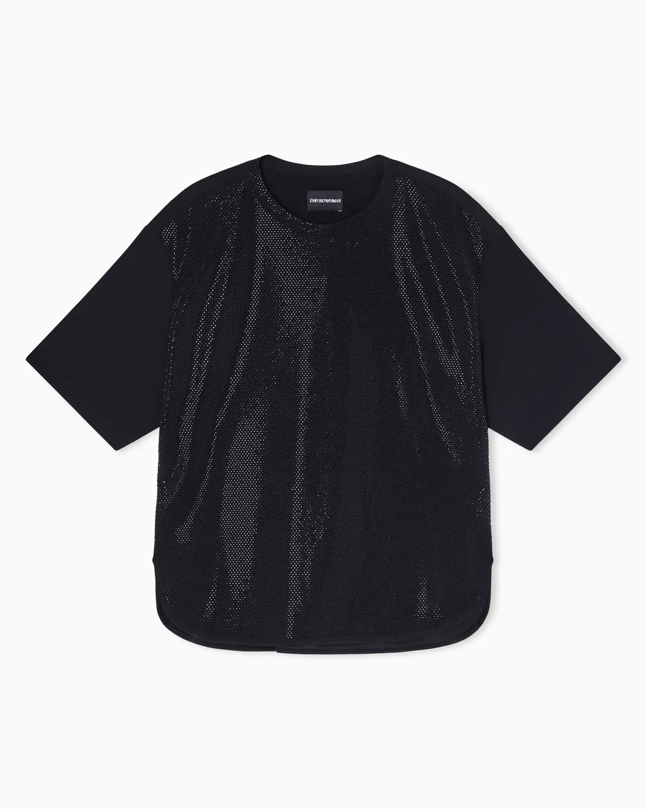 Emporio Armani Scuba crêpe T-shirt with micro studs