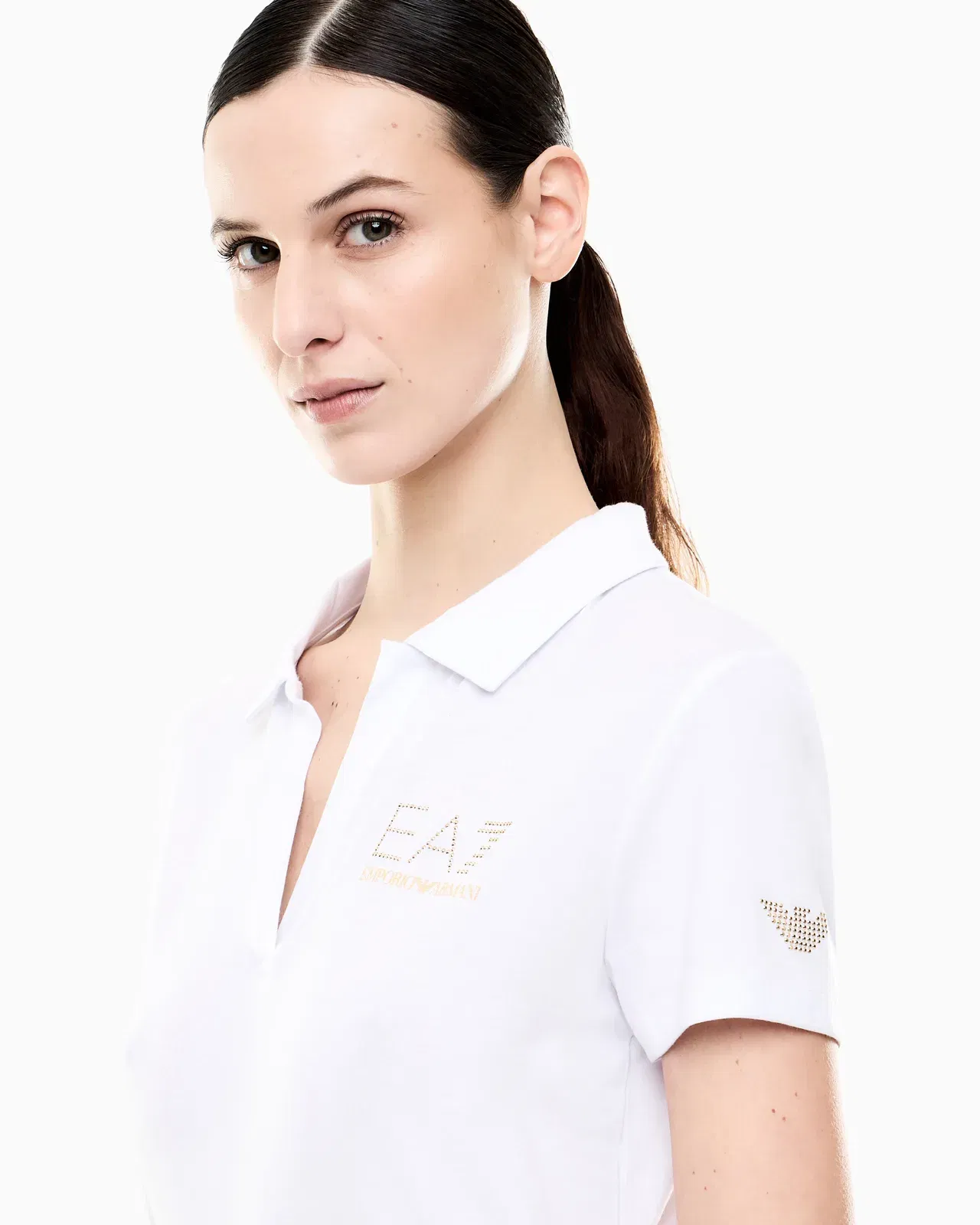 EA7 Evolution short-sleeved polo shirt in a cotton and modal blend