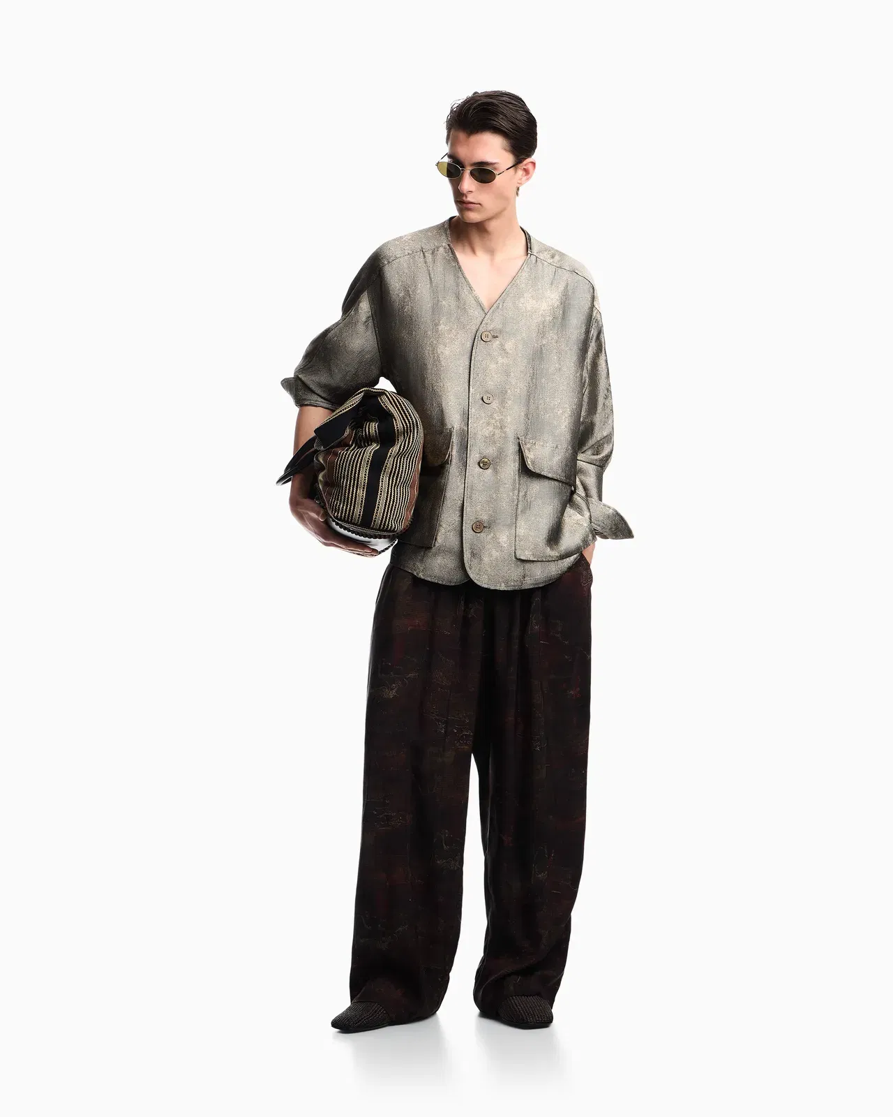 Emporio Armani Flowing jacquard shirt jacket
