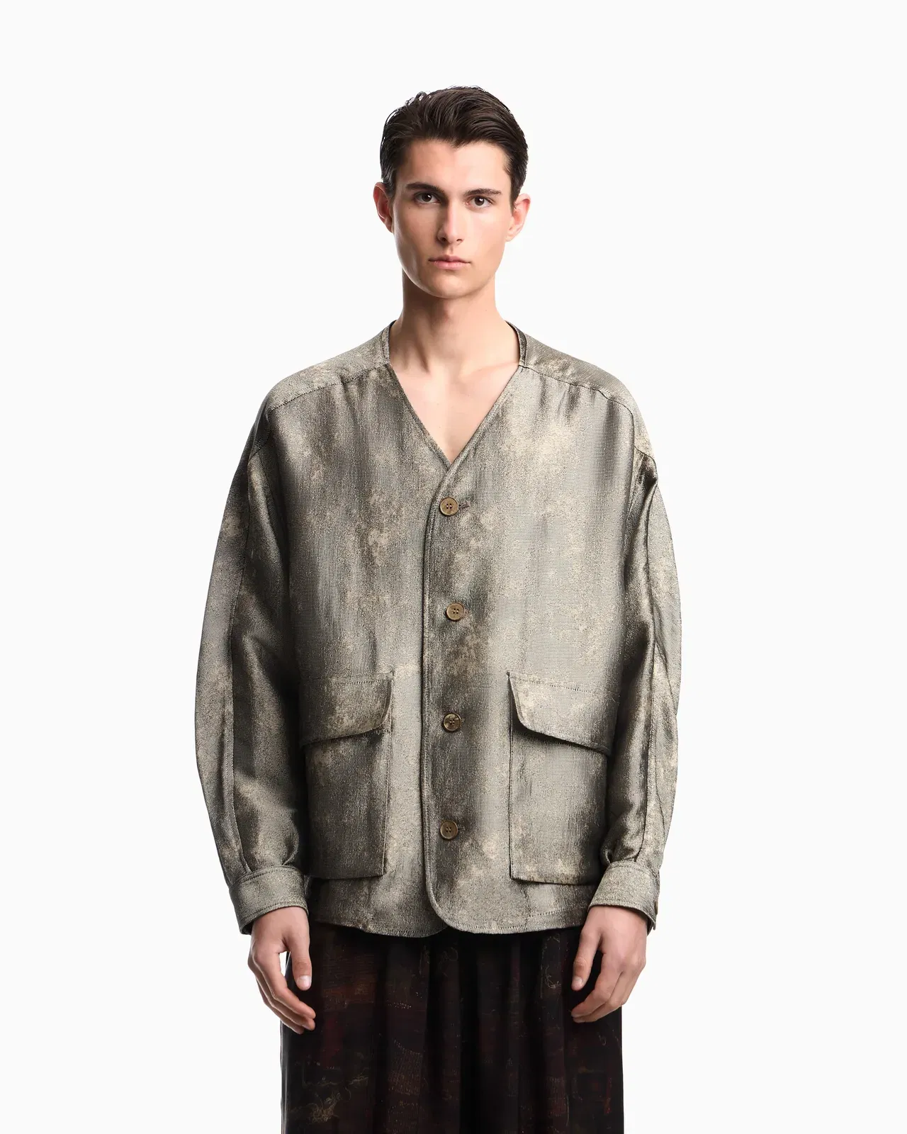 Emporio Armani Flowing jacquard shirt jacket