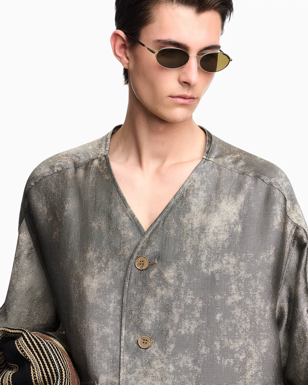 Emporio Armani Flowing jacquard shirt jacket