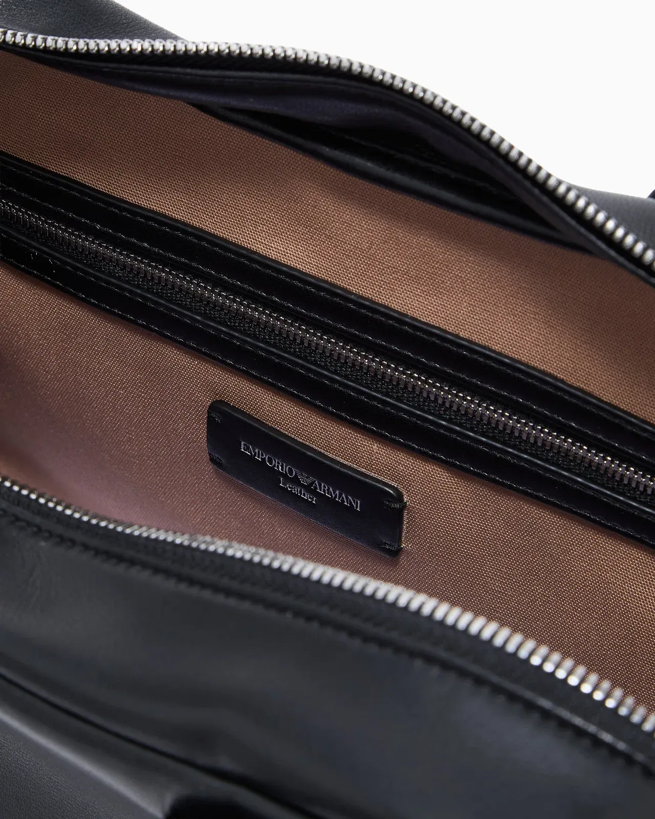 Emporio Armani Eagle Club capsule collection soft leather shoulder bag