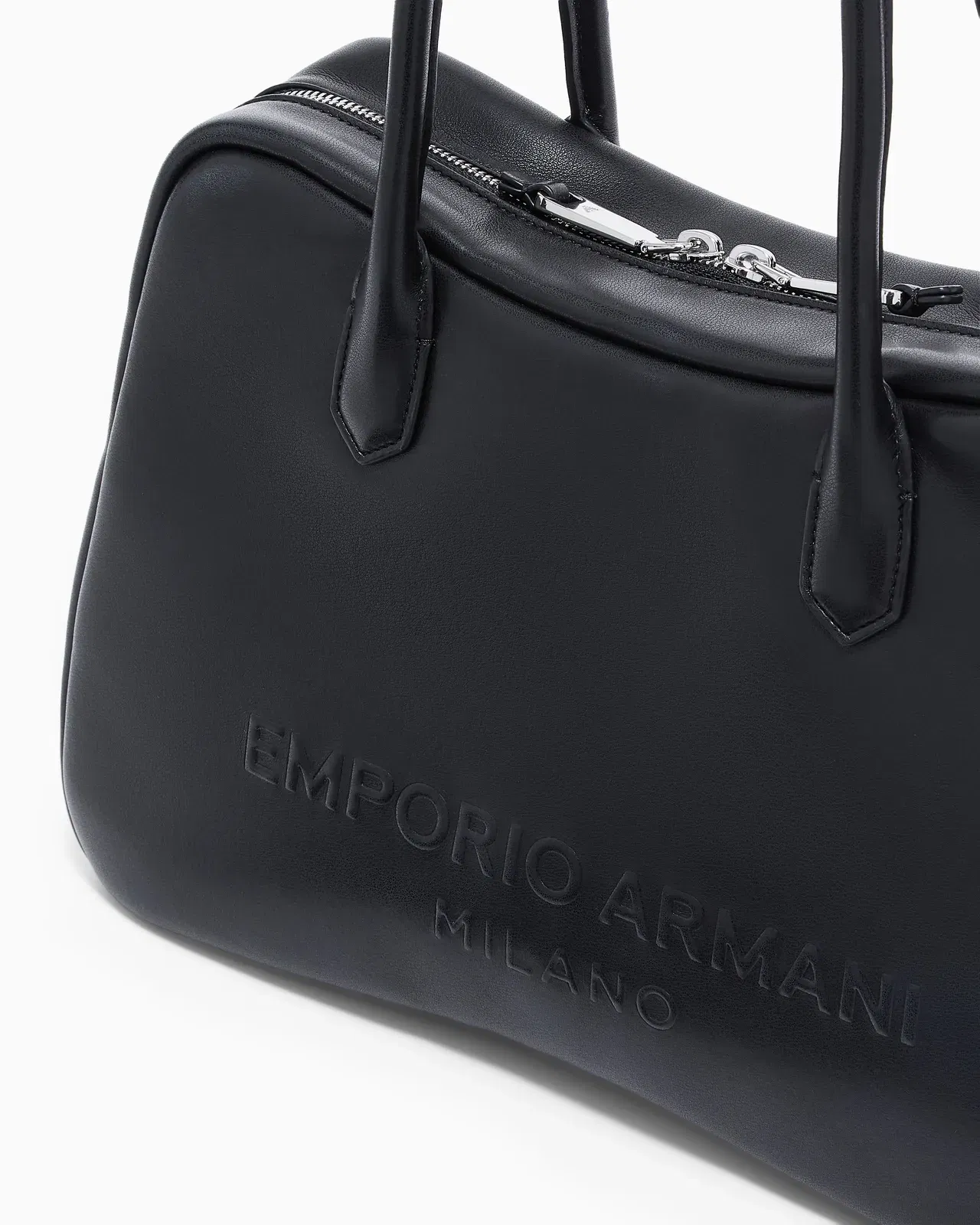 Emporio Armani Eagle Club capsule collection soft leather shoulder bag