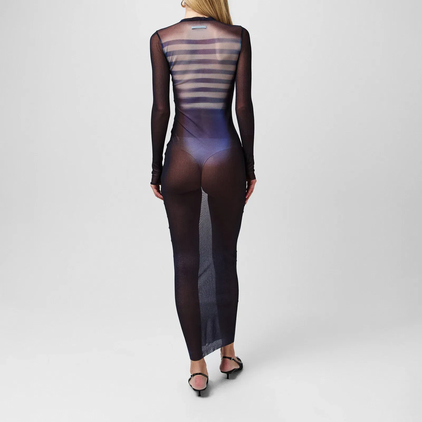 Long Sleeve Mesh Maxi Dress