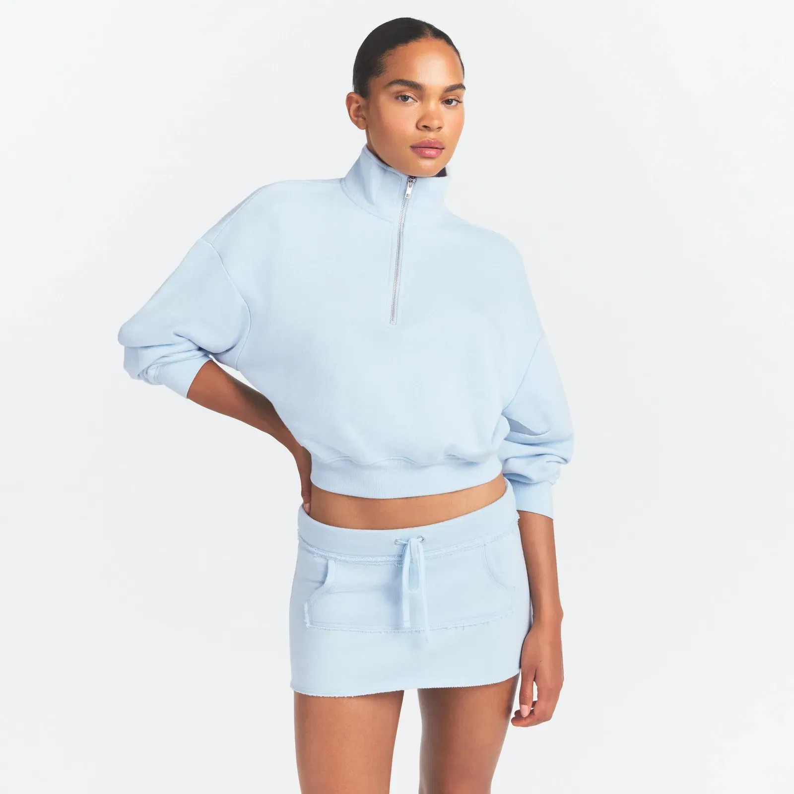 Drapey French Terry Mini Skirt