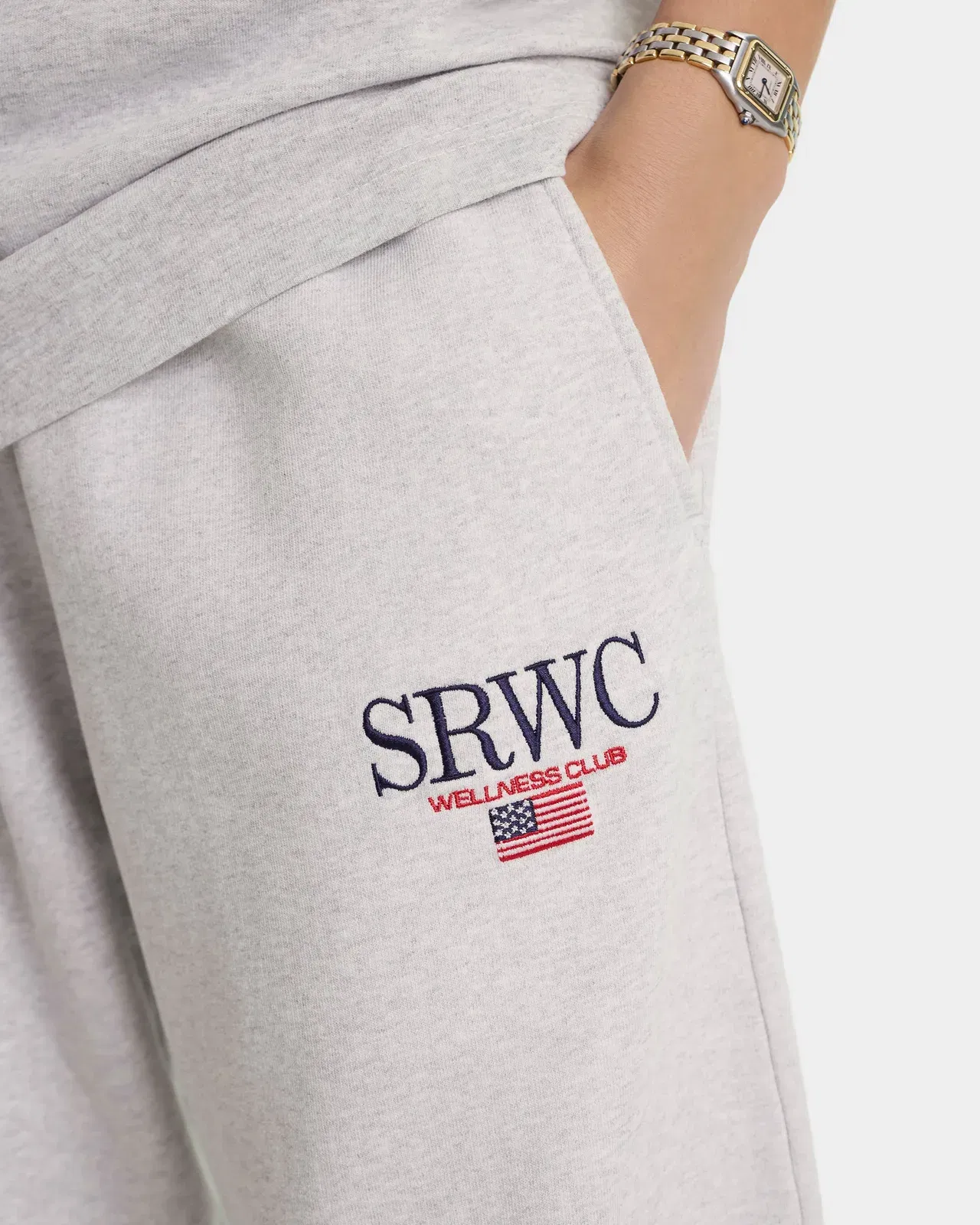 Nautical Embroidered Wide Sweatpant - Heather Gray