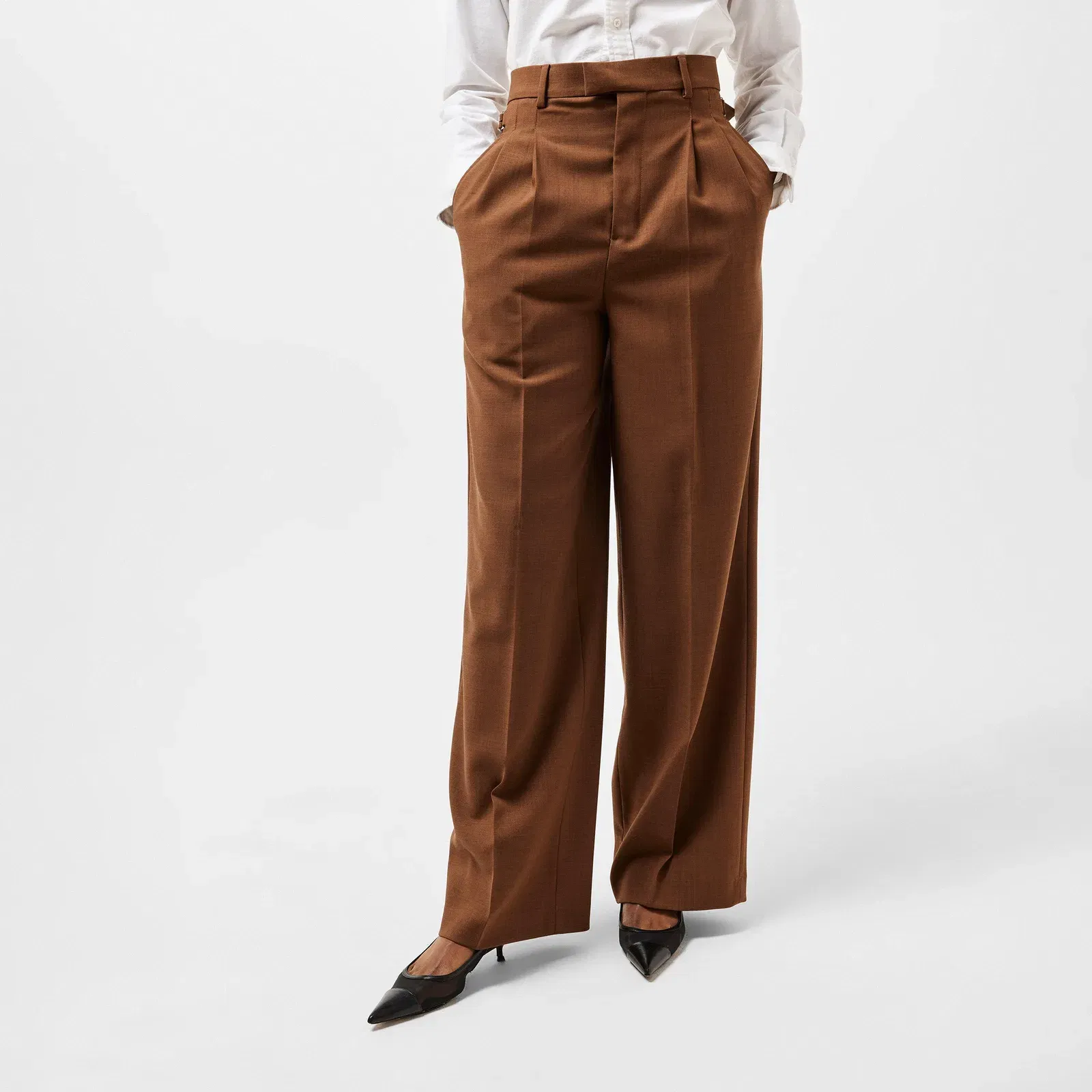 High Waisted Wide Leg Trousers