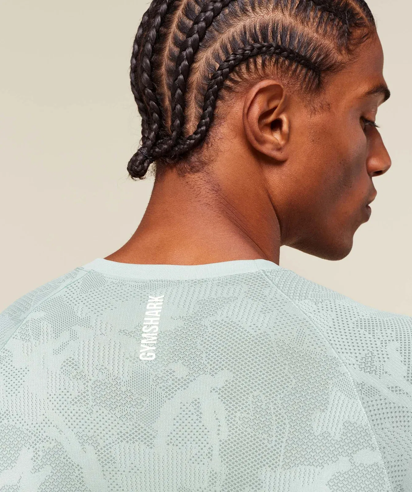 Gymshark Geo Seamless Long Sleeve T-Shirt - Morning Blue/Celeste Blue