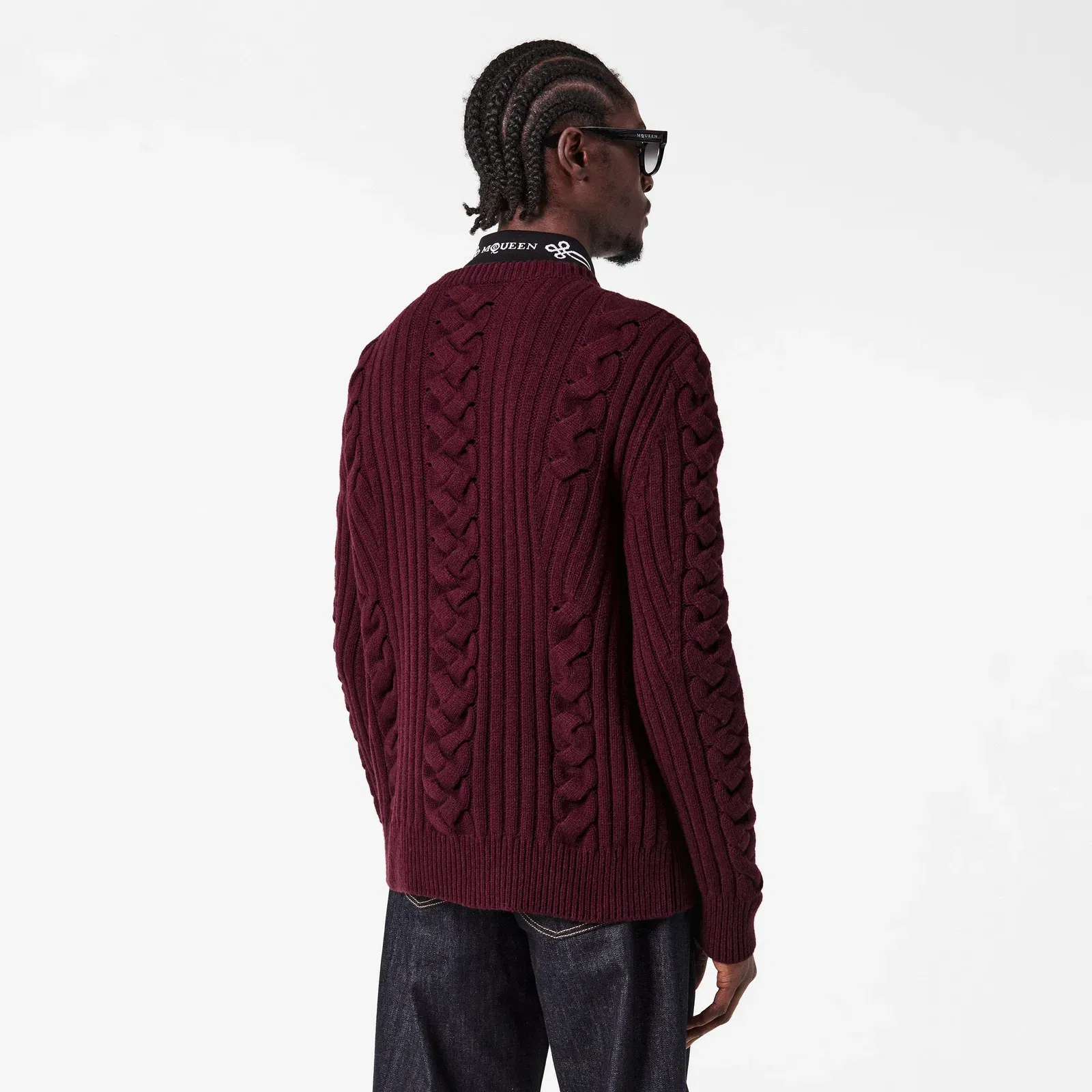 Alex Cable Knit Structured Fit Crew Neck Jumper