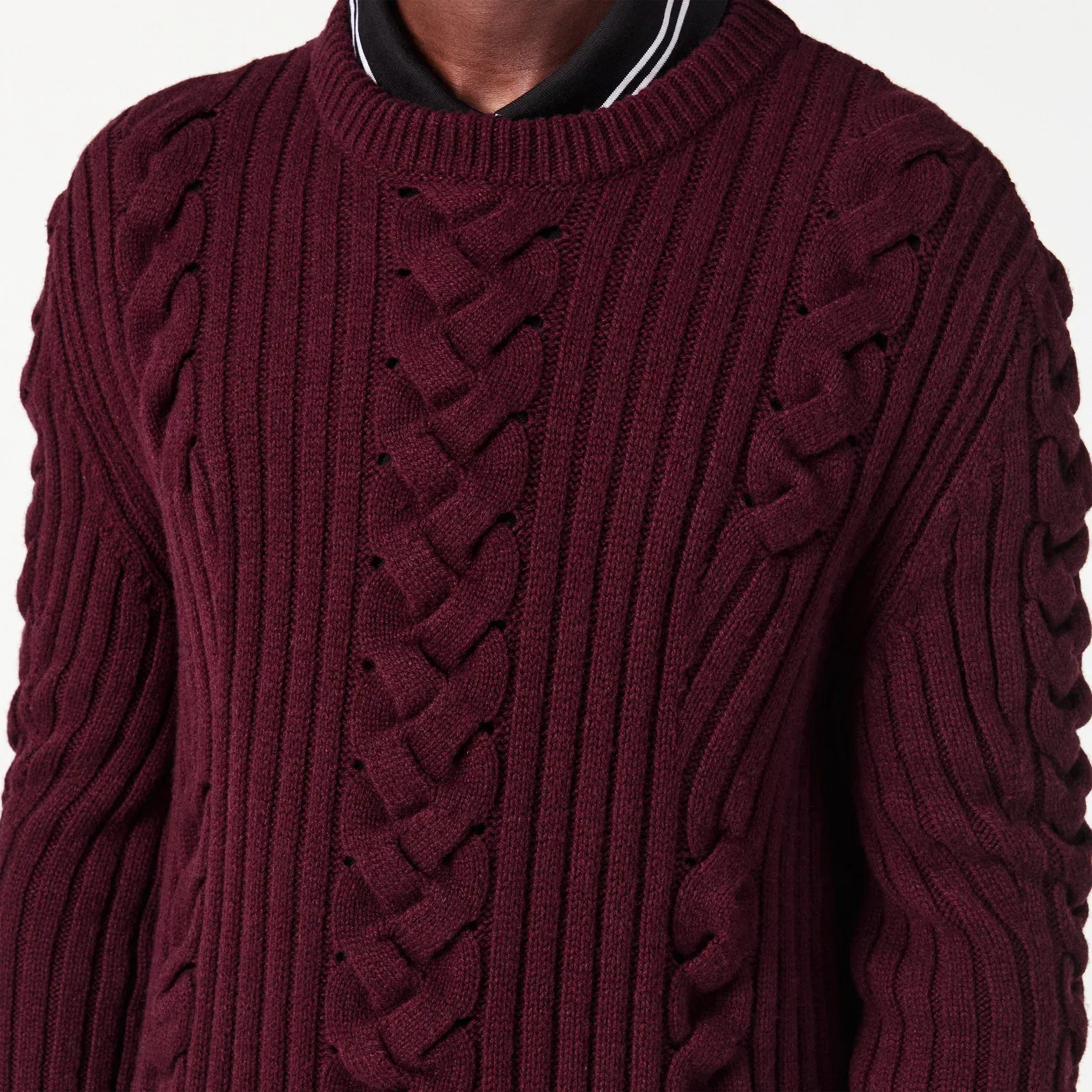 Alex Cable Knit Structured Fit Crew Neck Jumper