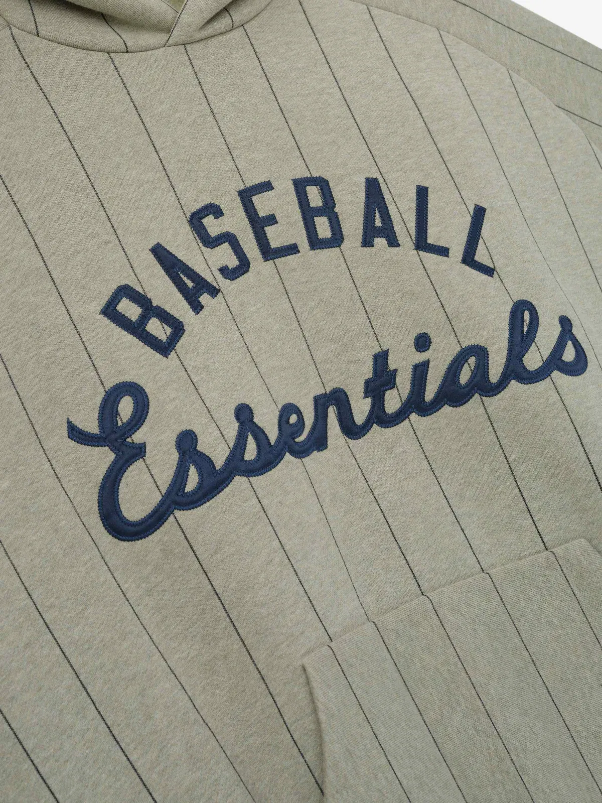 Essentials Mlb Raglan Sport Hoodie Seal Heather W Black Pinstripes