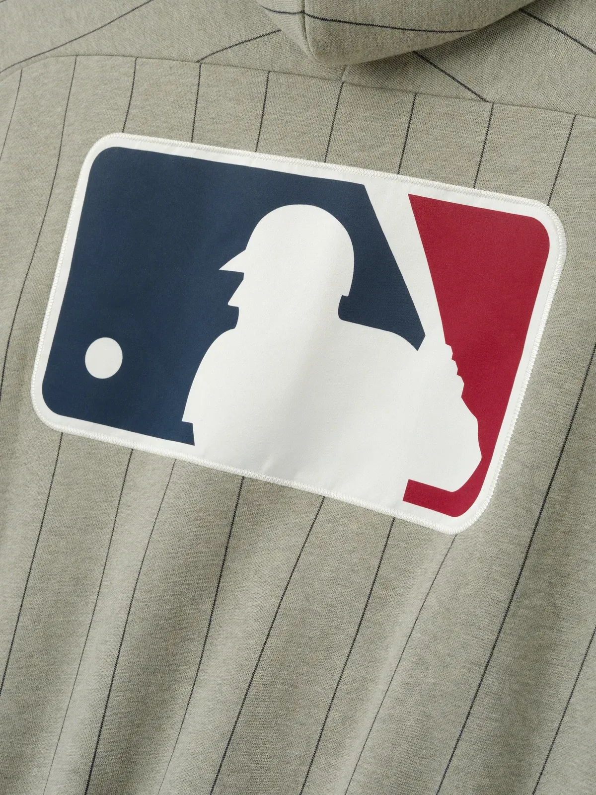 Essentials Mlb Raglan Sport Hoodie Seal Heather W Black Pinstripes
