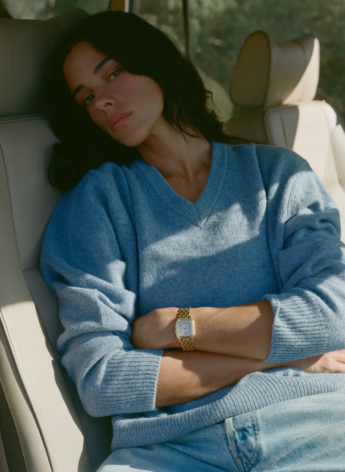 SRC Cashmere V-Neck Sweater - Colony Blue
