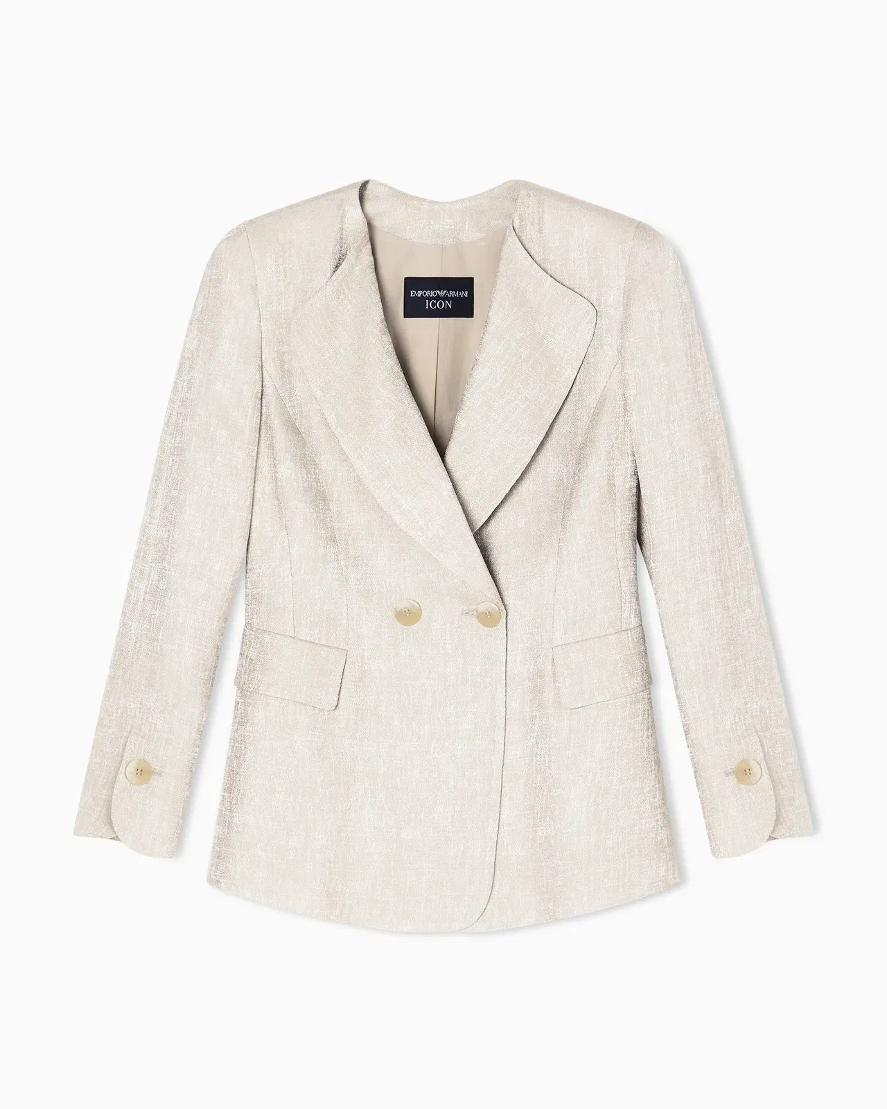 Emporio Armani Icon double-breasted jacket in armure jacquard