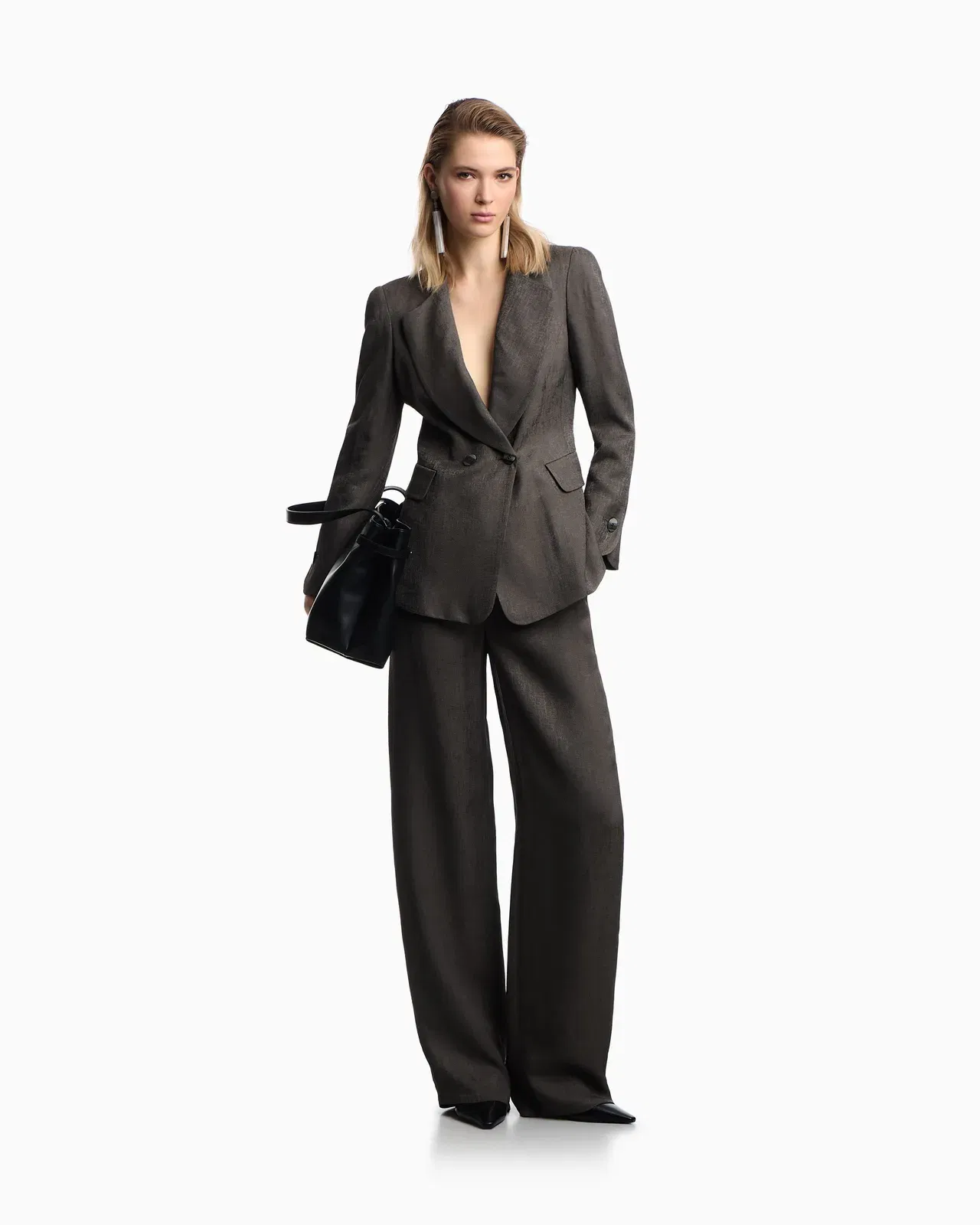 Emporio Armani Icon double-breasted jacket in armure jacquard