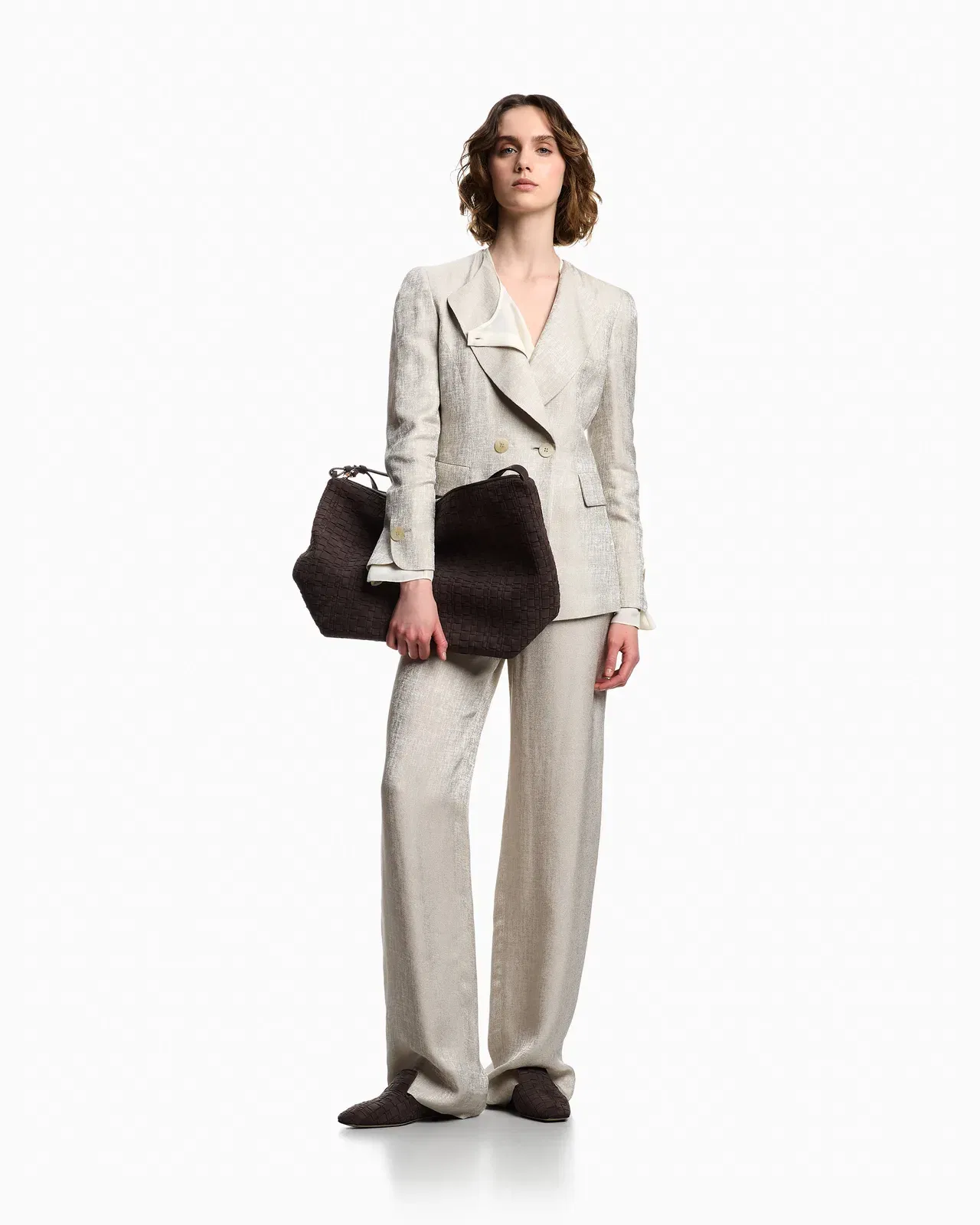 Emporio Armani Icon double-breasted jacket in armure jacquard