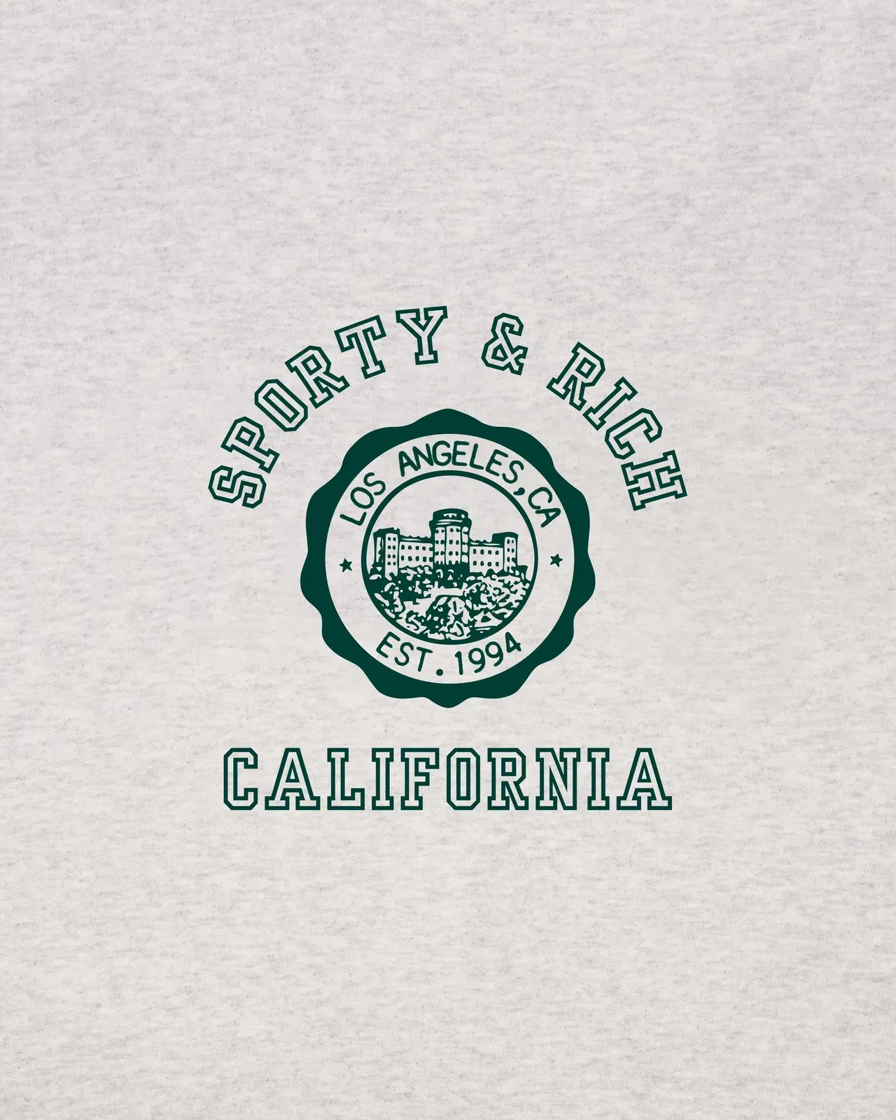 California Emblem Zip Hoodie - Heather Gray/Forest