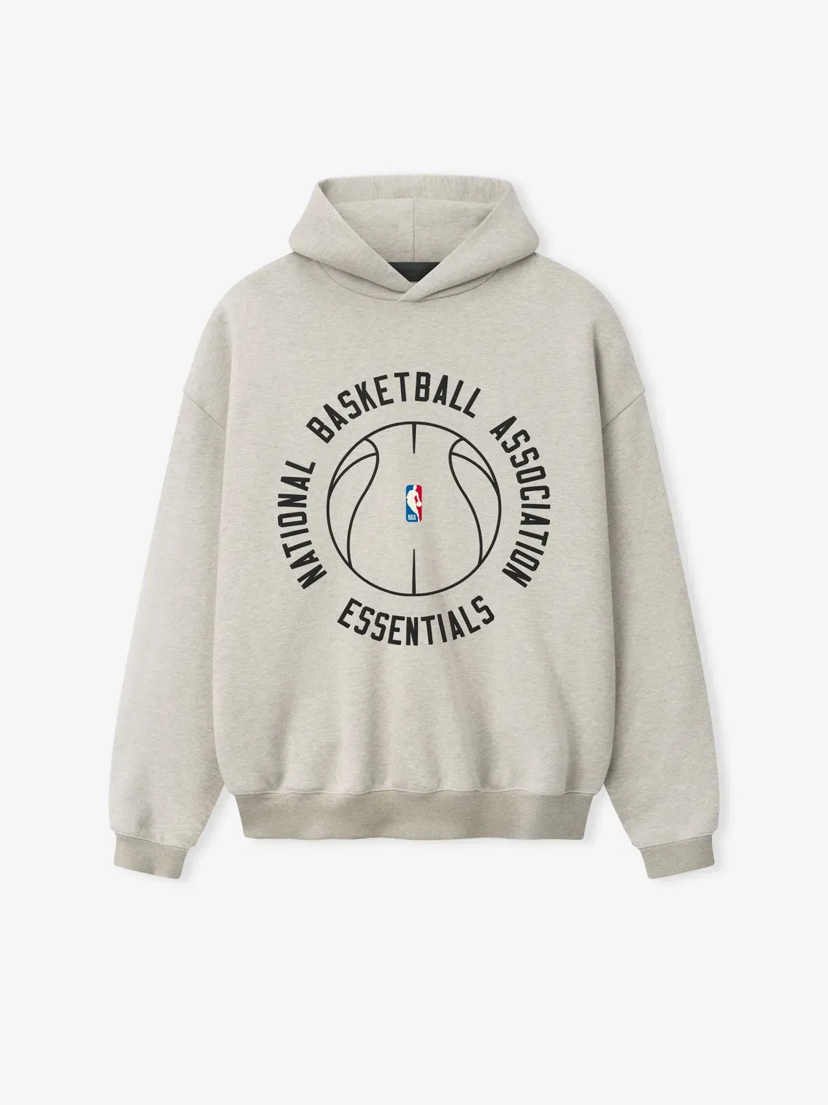Essentials Nba X Barkley Hendricks 90S Hoodie Heather Stone W/ Heather Rib