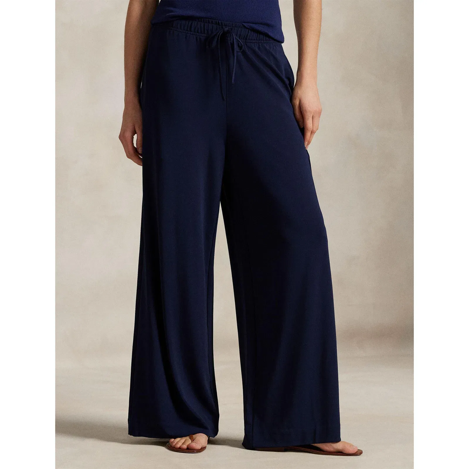 Stretch Jersey Wide Leg Trousers