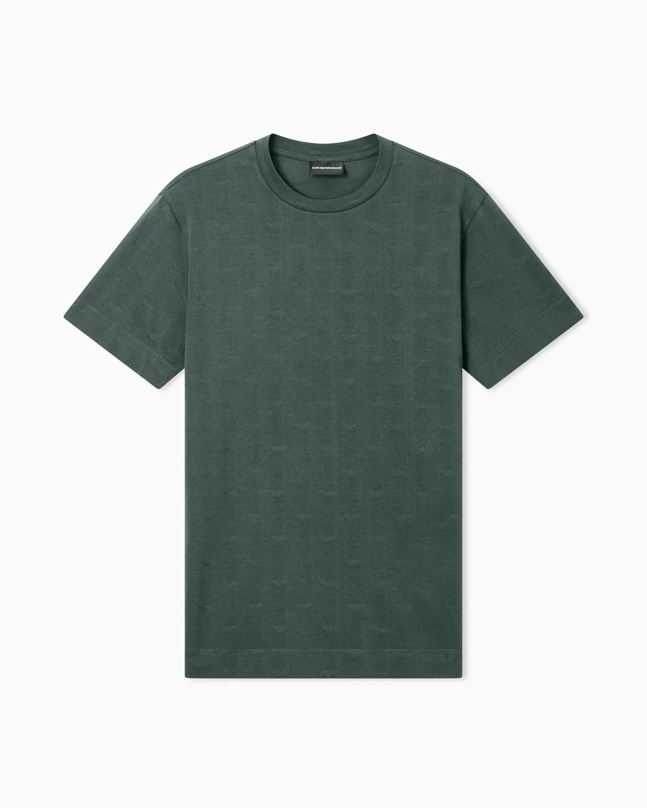 Emporio Armani Slim-fit T-shirt in all-over micro-eagle jacquard jersey