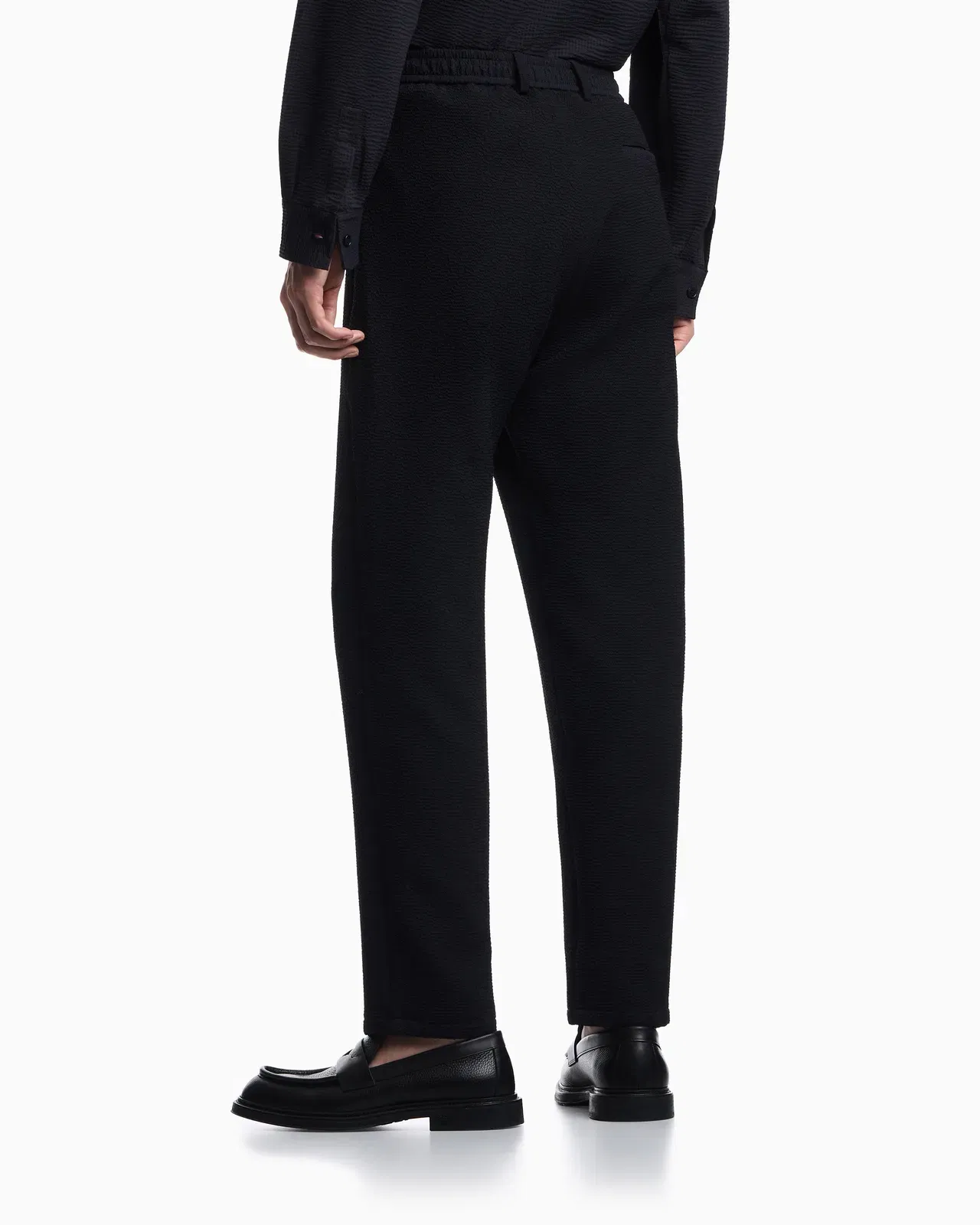 Emporio Armani Icon embossed pattern-fabric trousers