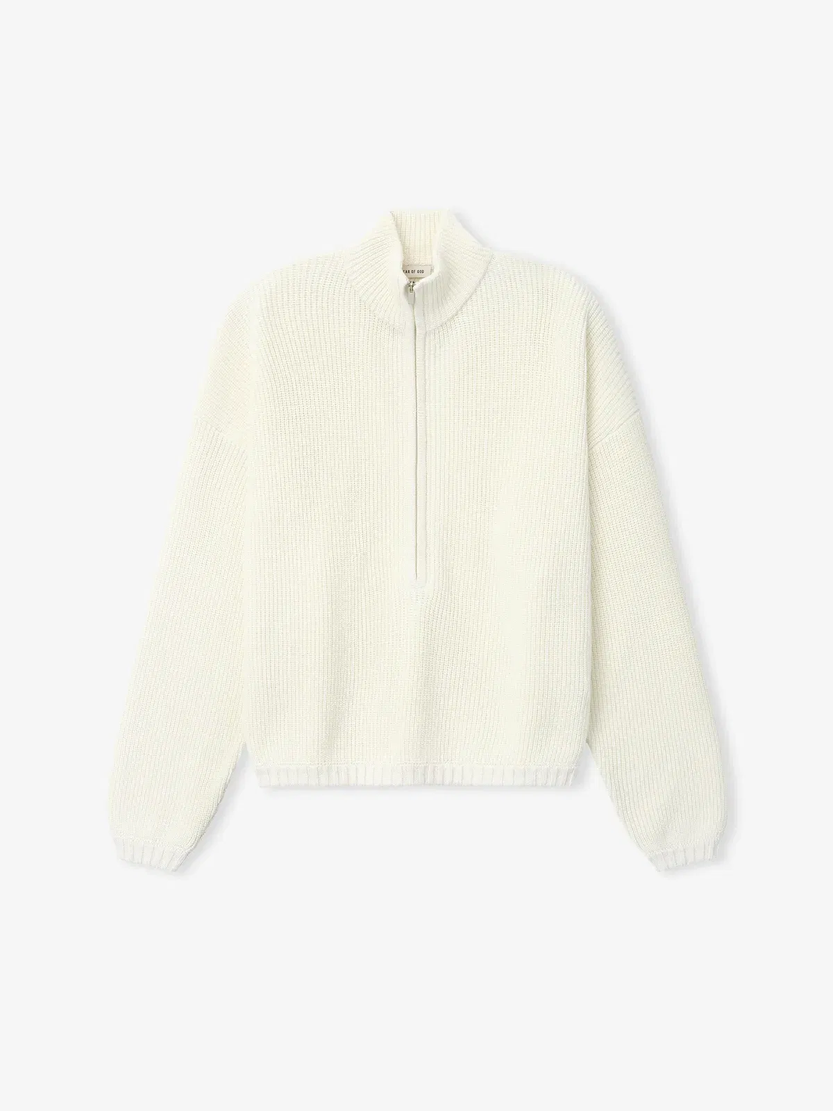 Essentials Zip-Up Sweater Long Sleeve Cream
