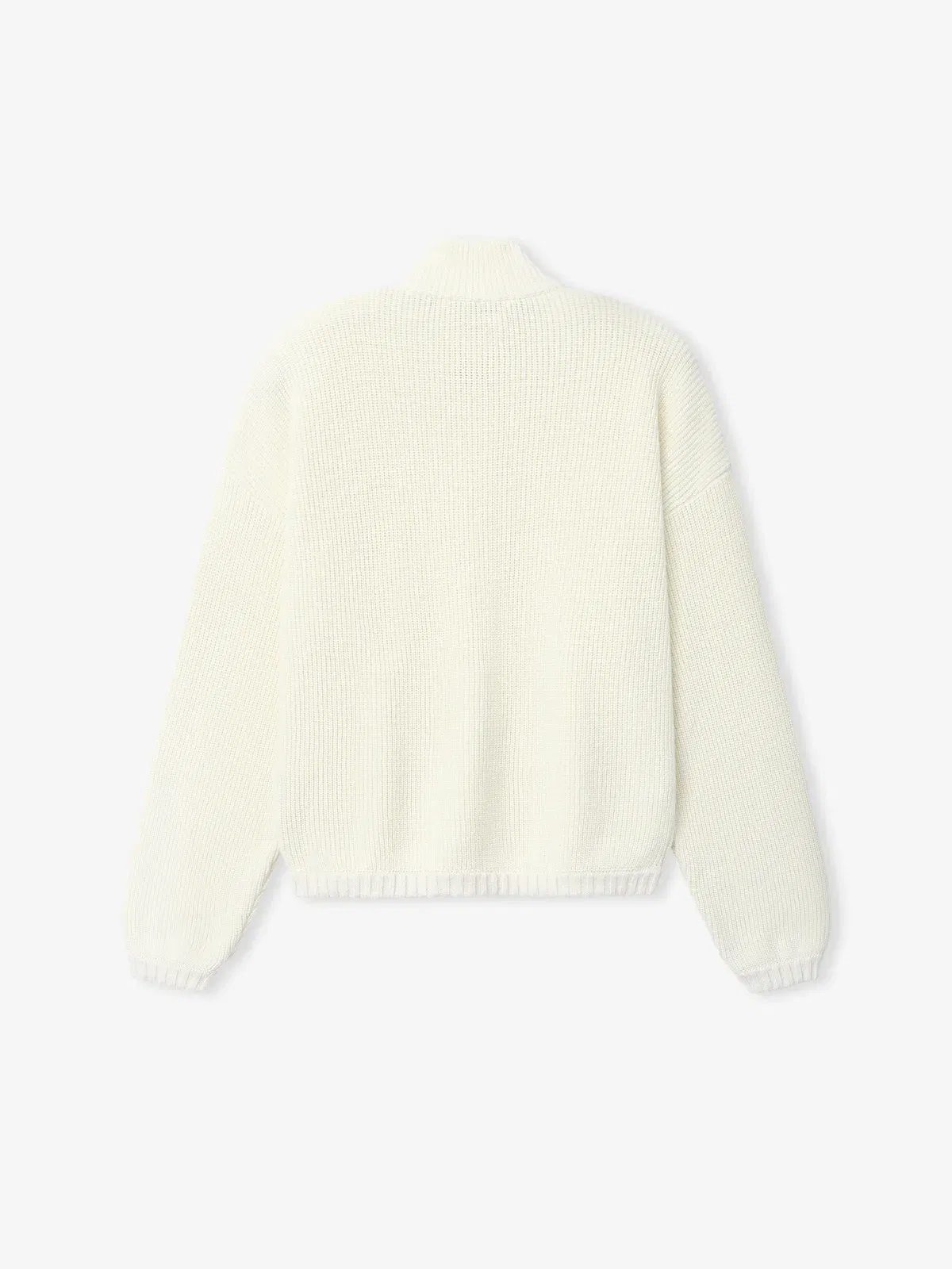 Essentials Zip-Up Sweater Long Sleeve Cream