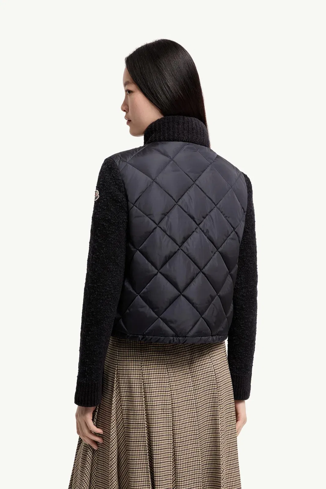 Moncler Cotton Blend Padded Zip-Up Cardigan Navy Blue Navy Blue
