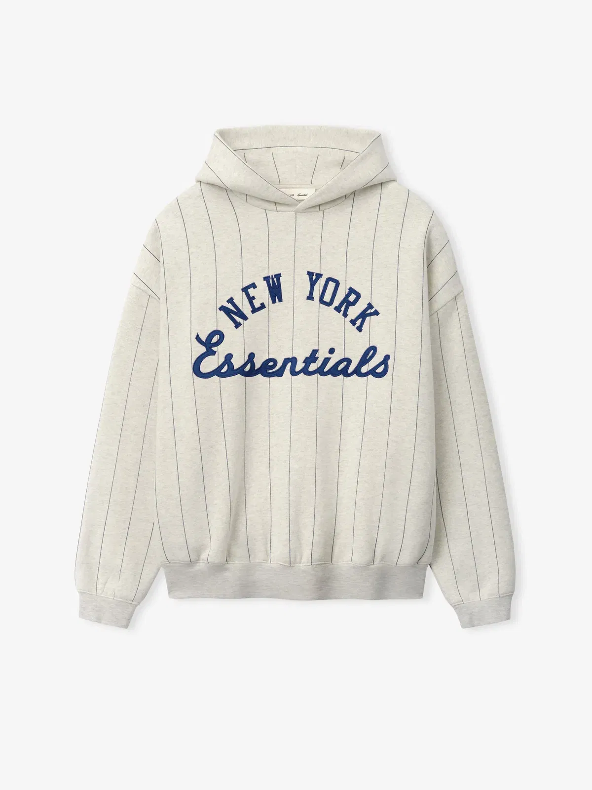 Essentials Mets Sport Hoodie Oatmeal Heather W Dark Sapphire Pinstripes