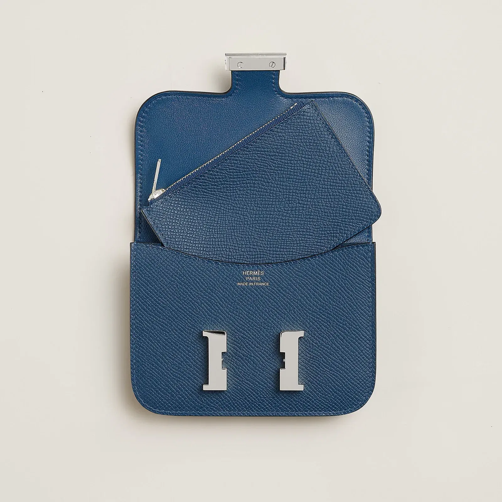Hermes Constance Slim Wallet Bleu Saphir