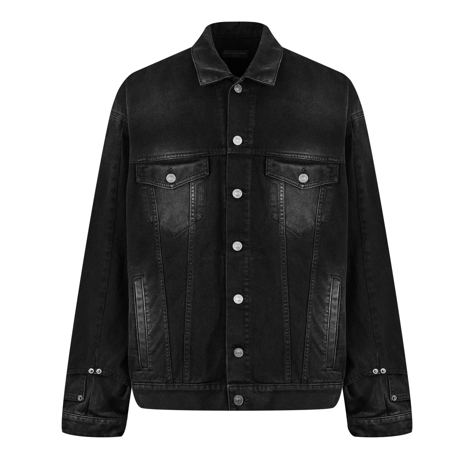 Deconstructed Cotton Long Sleeve Denim Jacket
