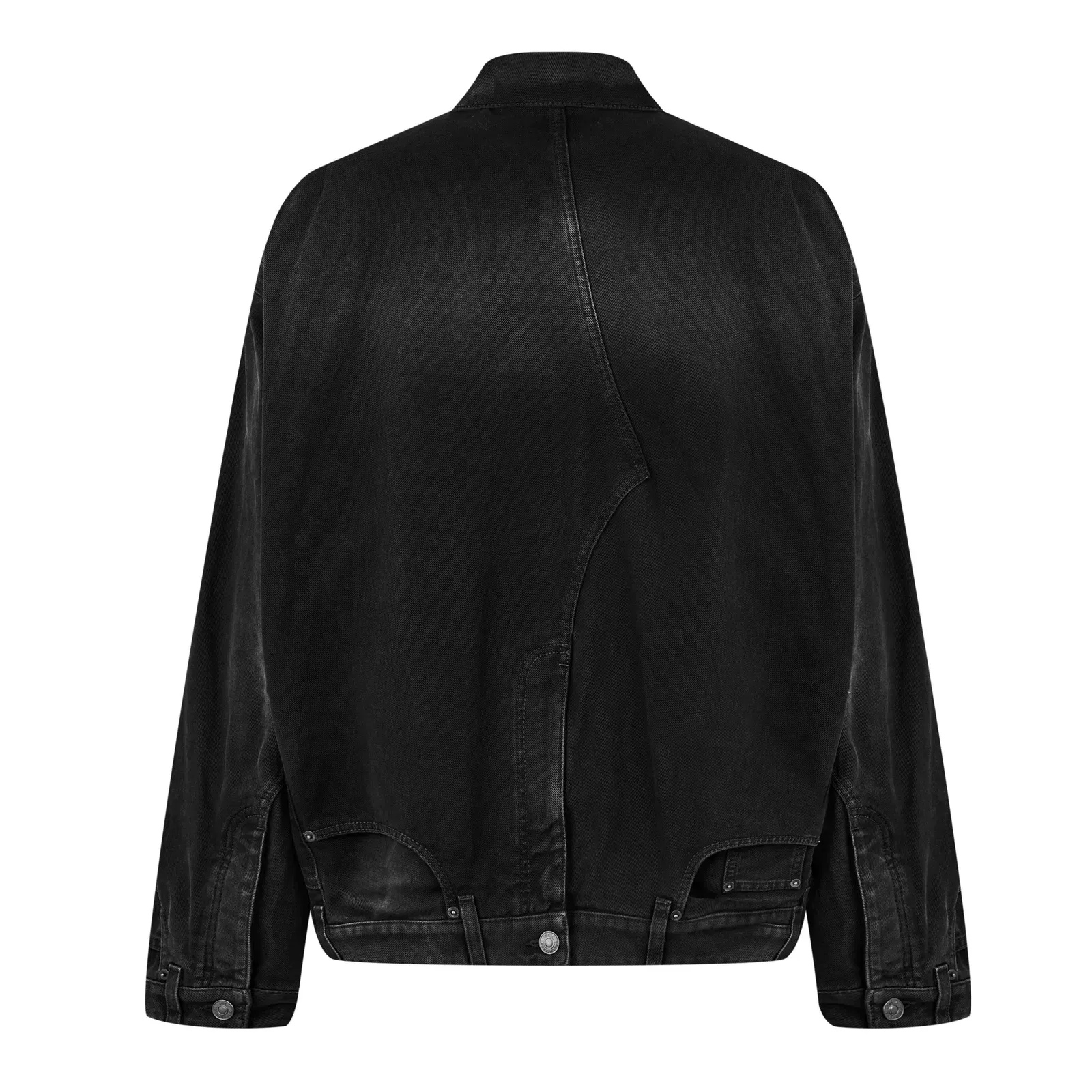 Deconstructed Cotton Long Sleeve Denim Jacket