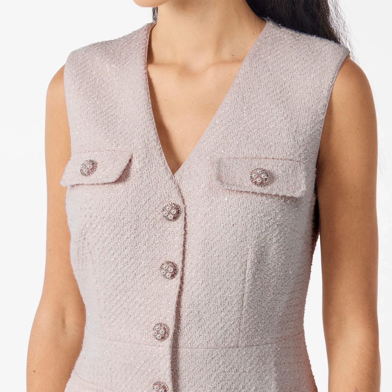 Tinsel Buckle Mini Dress
