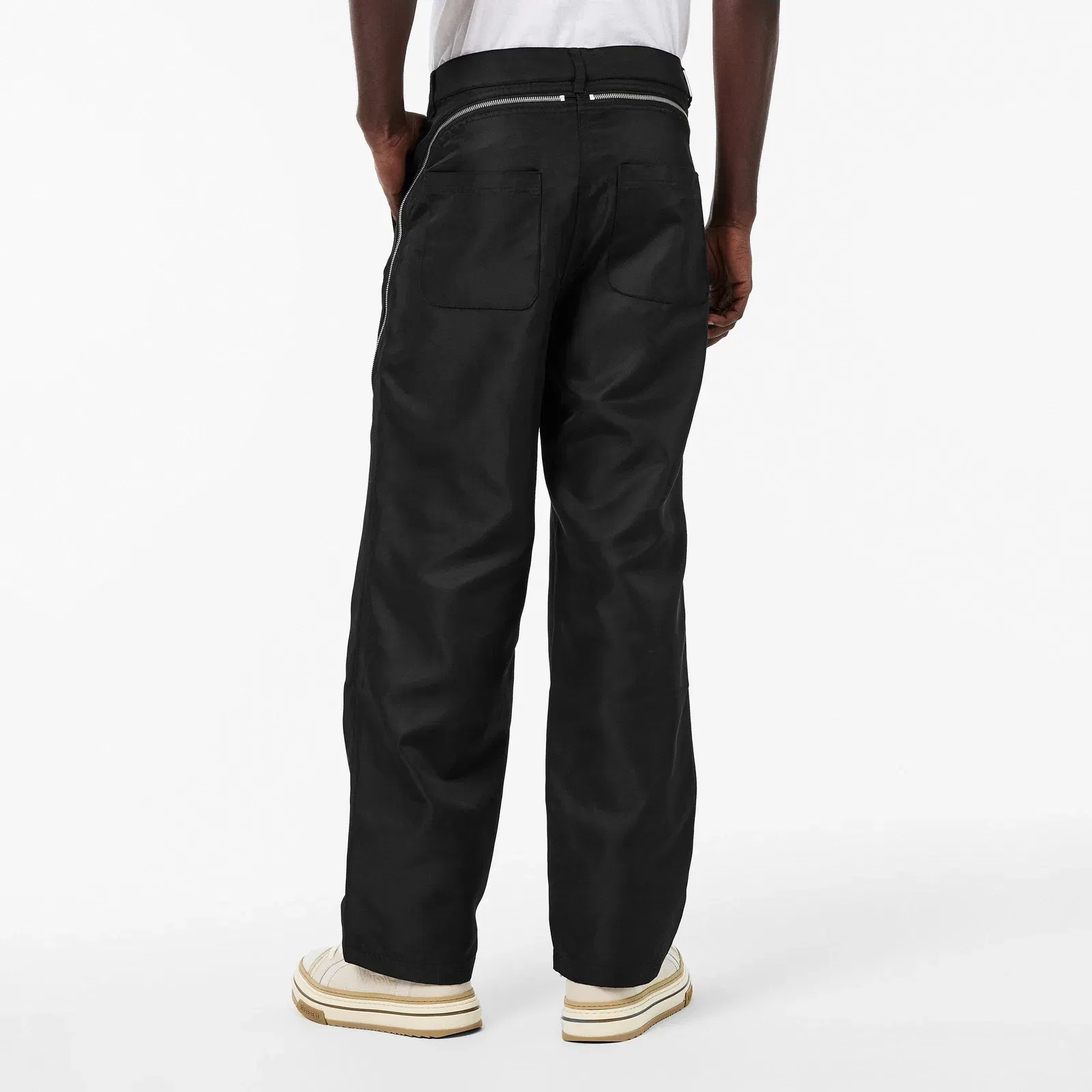 Zipped Panel Straight Leg Trousers