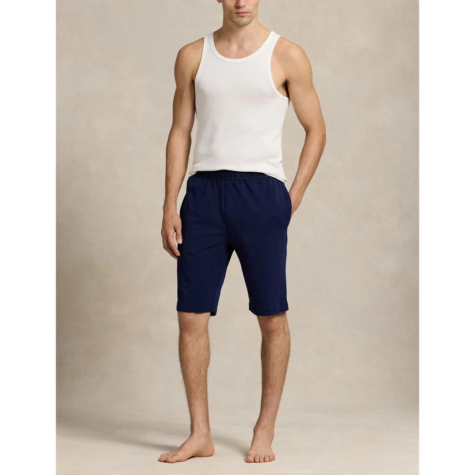 Tonal Taped Waistband Jersey Relaxed Fit Jogger Shorts