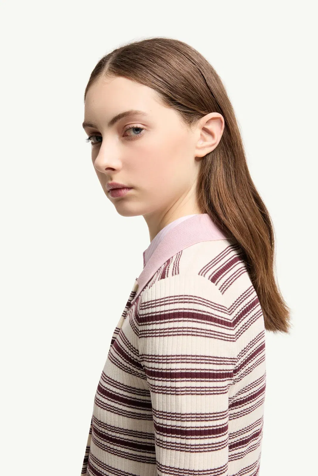 Moncler Cotton Crêpe Polo Shirt Brown & Pink Brown & Pink