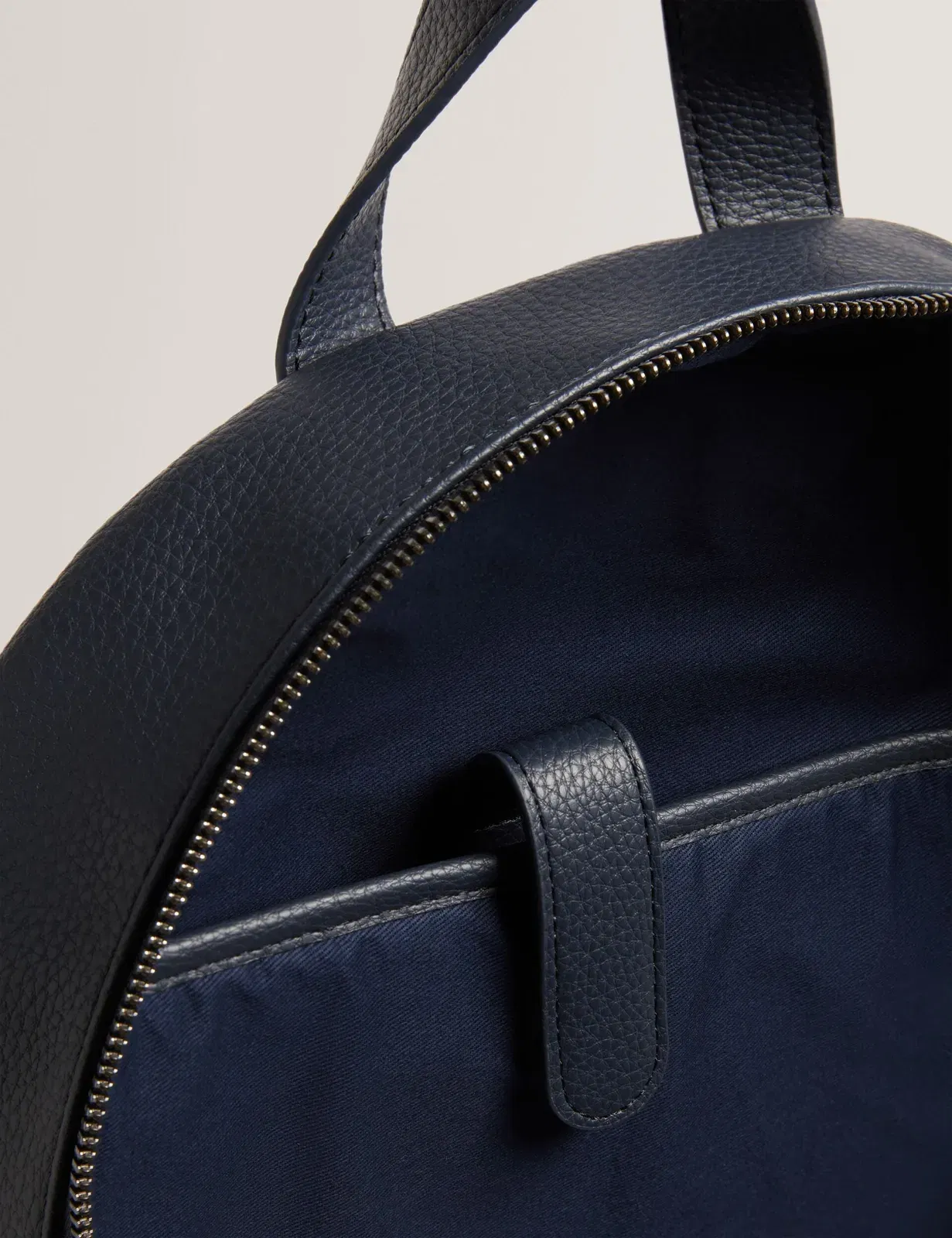 Ted Baker Kaileb Navy Faux Leather Backpack With Webbing Straps