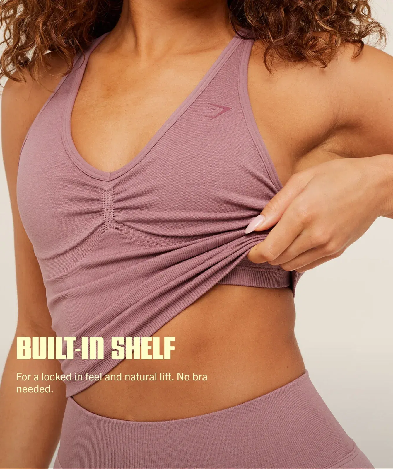 Gymshark Lift Seamless Tank with Shelf - Calm Pink