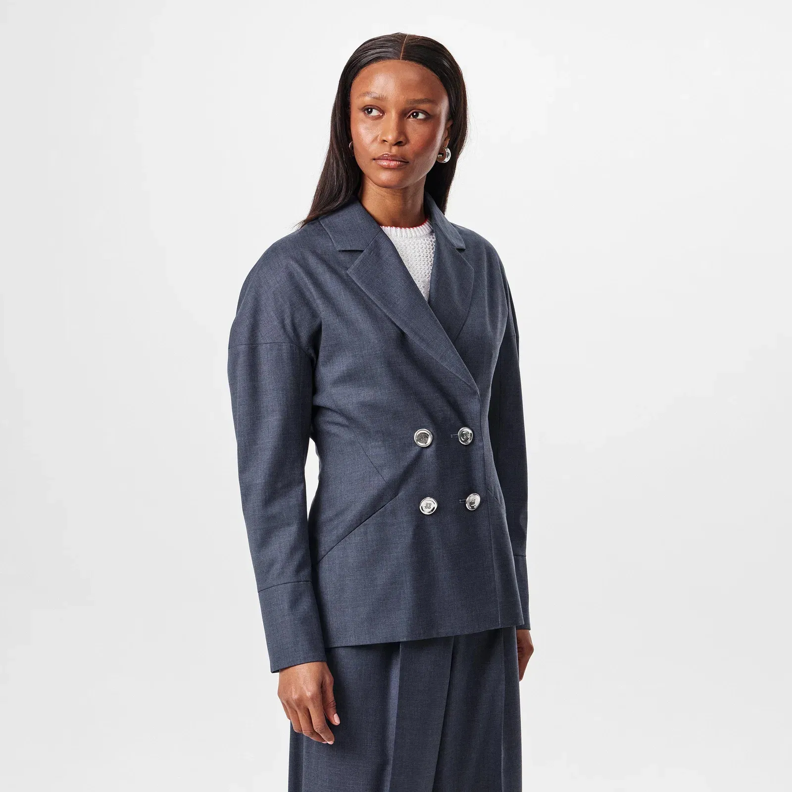 Wool Long Sleeve Slim Fit Blazer