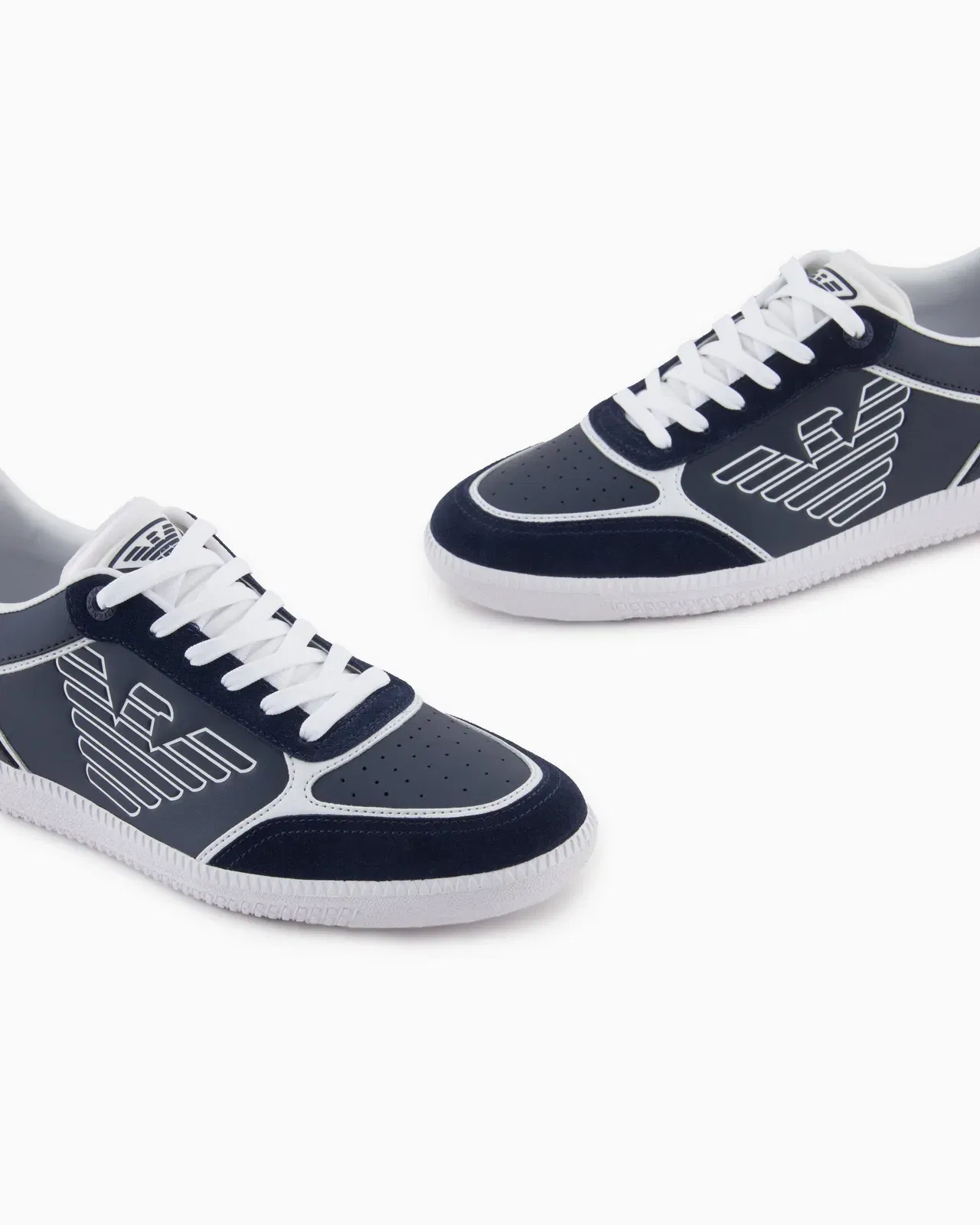 Ea7 High-Top Sneaker In Leather And Suede New Heritage Eagle Blue