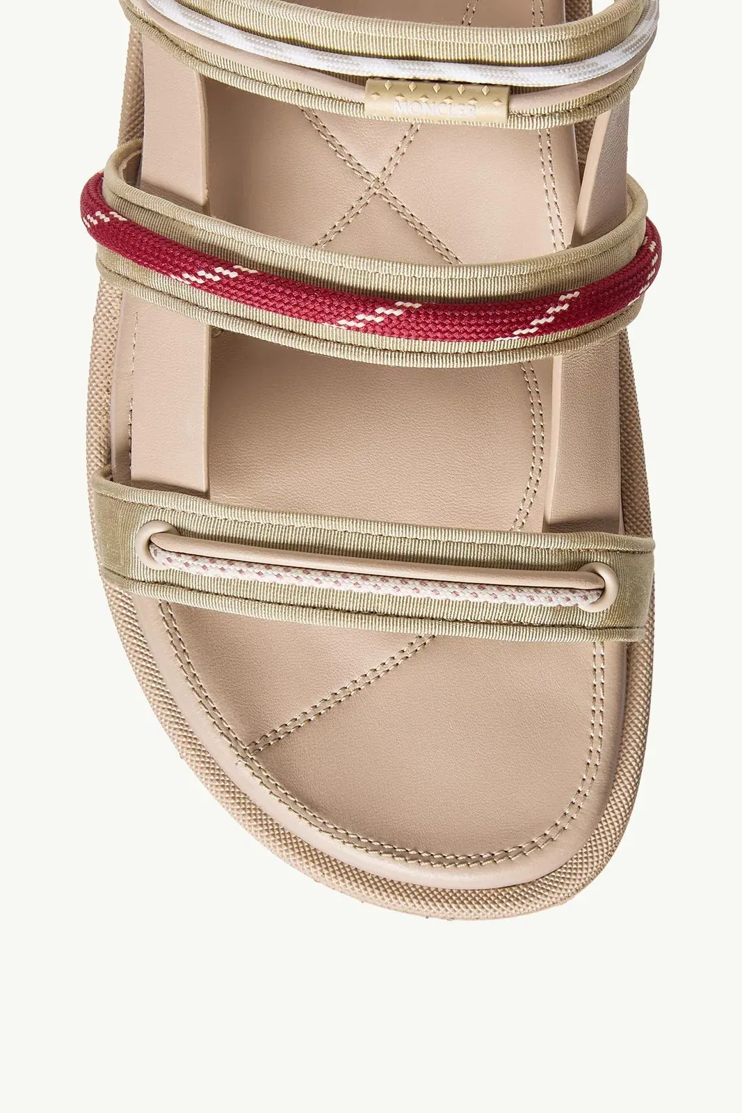 Moncler Vera Isla Leather Sandals Light Beige